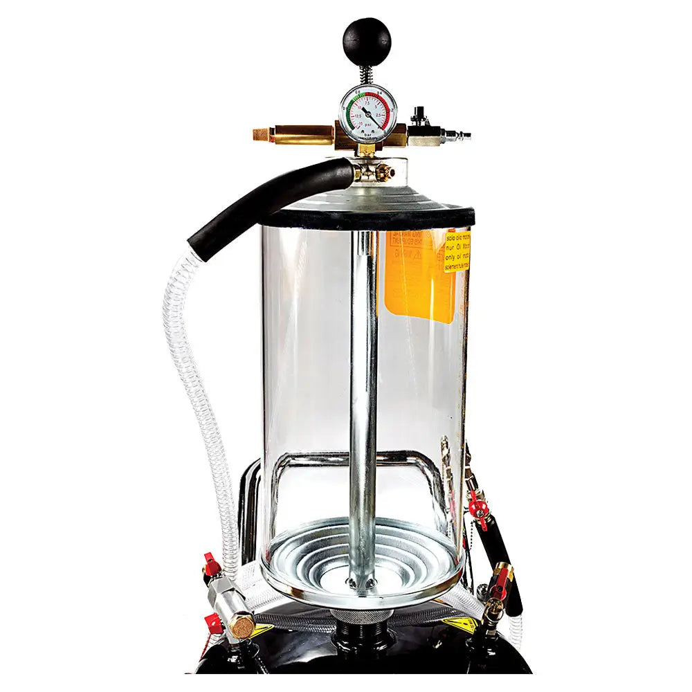 JohnDow 20 Gallon Combination Fluid Evacuator and Oil Drain with Transparent Bowl - Perfect for Automotive Shops, Quick Oil Changes & DIY Car Maintenance