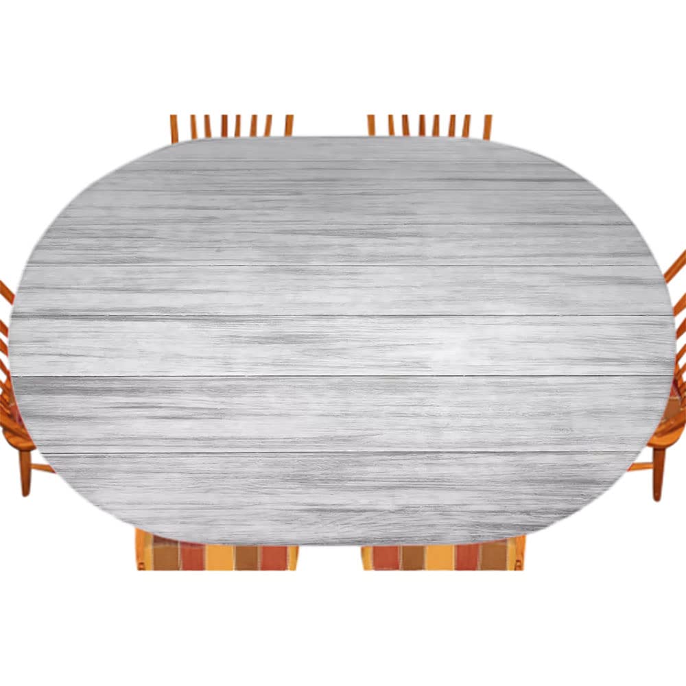 Wood Plank Oval Tablecloth - Wood Grain Texture Print for Indoor Dining & Outdoor Patio - Fits 42x60 Inch Table - Perfect for Dinner Parties, BBQs, and Holiday Gatherings