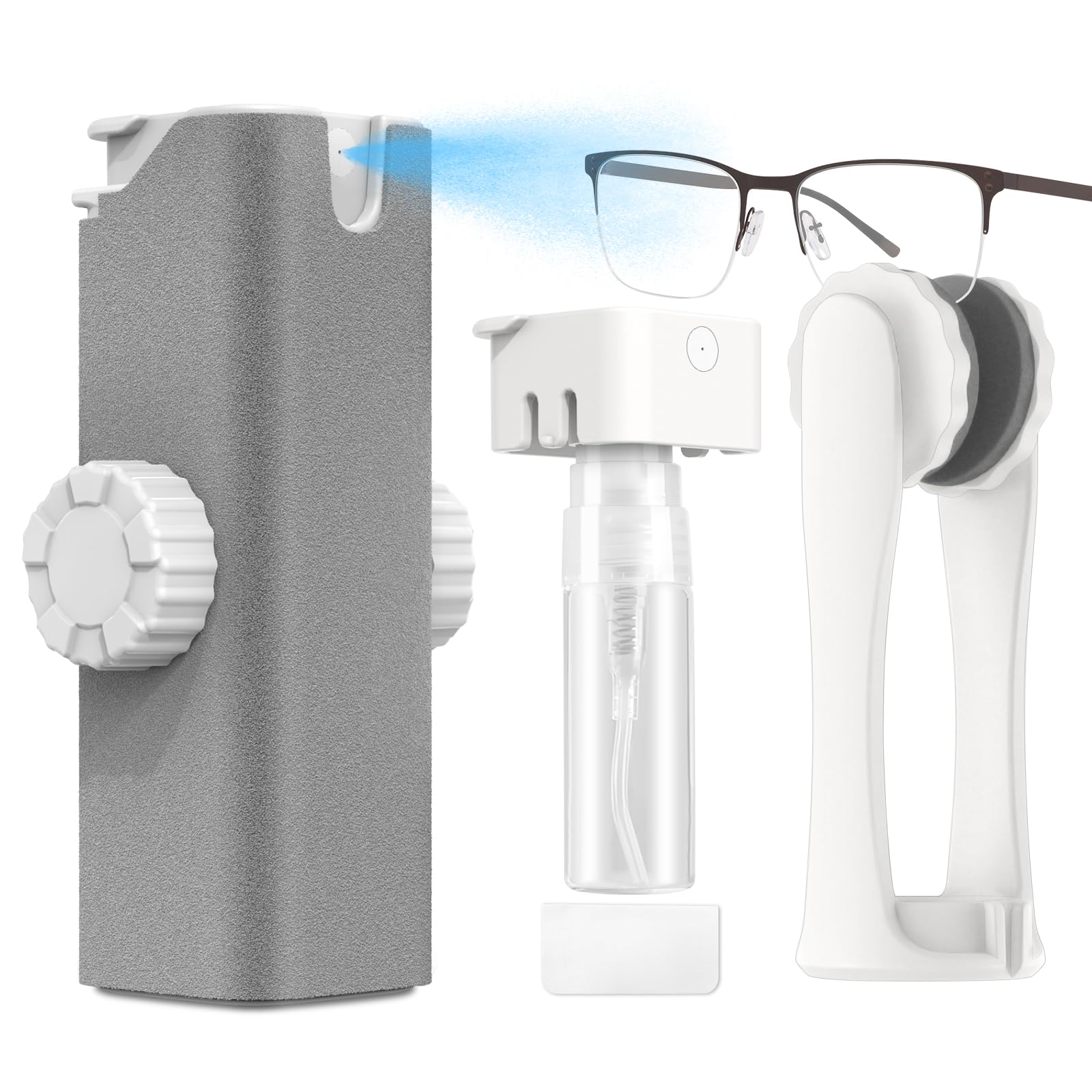 Haino Glasses Cleaner Kit - Portable Travel Eyeglass Cleaner with Microfiber Cloth for Glasses, Sunglasses & Phone Screens | Perfect for Home, Office & On-The-Go Cleaning