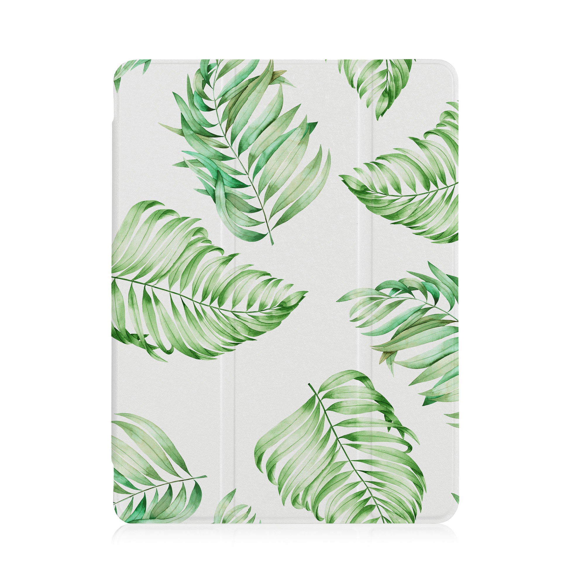 iPad See-Through Case with Green Leaves Design - Slim Protective Cover for iPad Air/Pro/Mini - Perfect for Home, Office & Travel Use