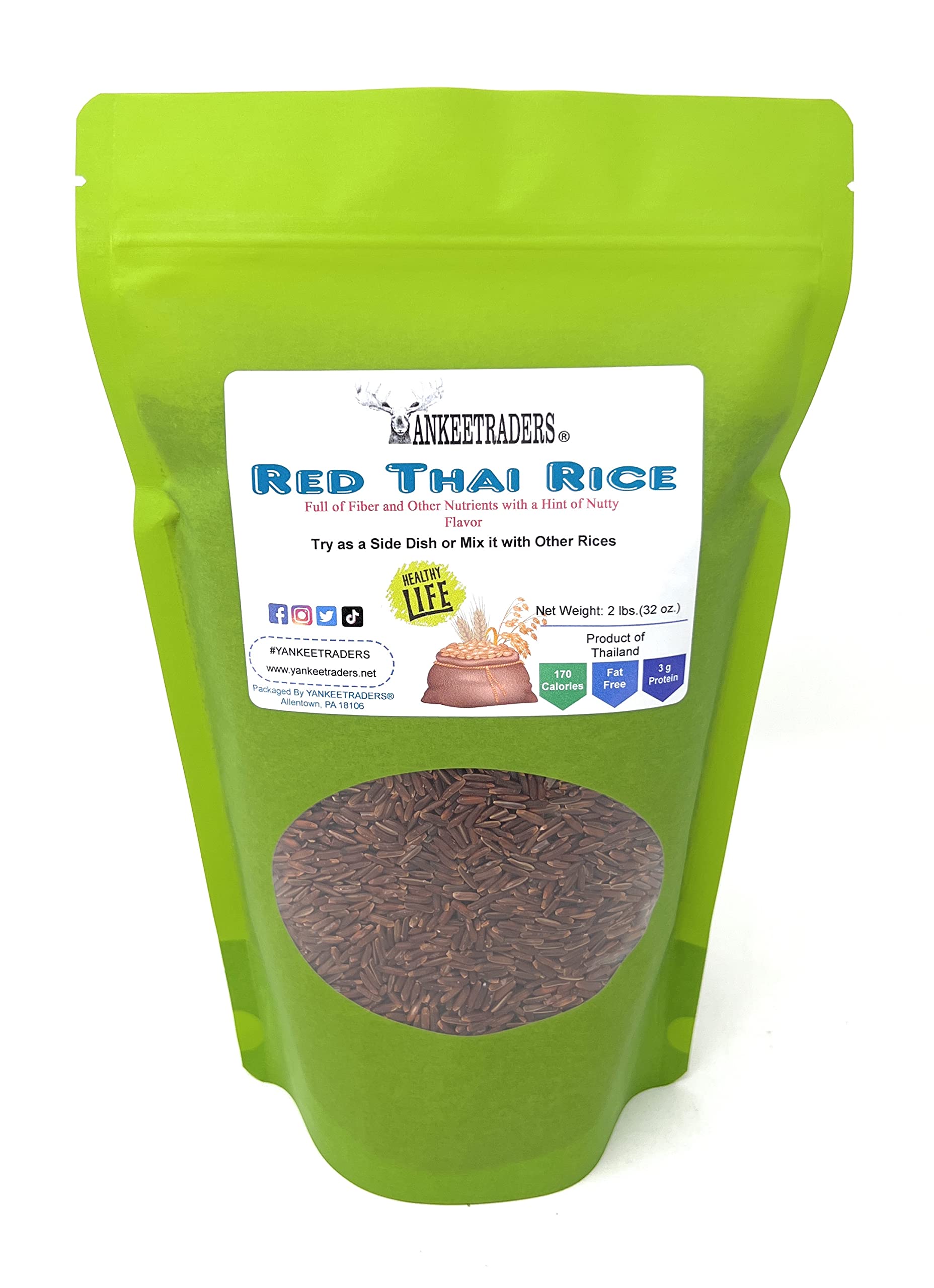Premium Thai Red Rice - 2 Lbs Bag | Authentic Imported Glutinous Rice | Perfect for Asian Cuisine, Sticky Rice Desserts & Healthy Meal Prep