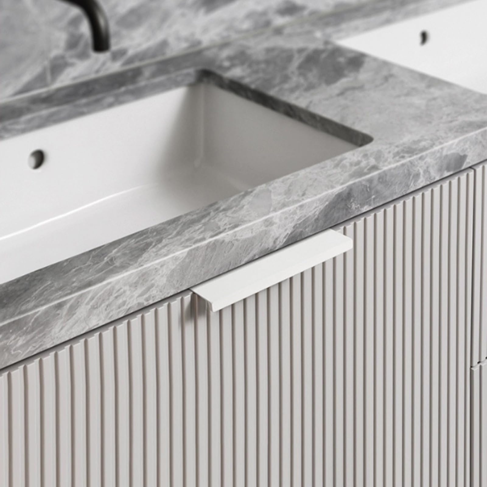 Modern Invisible Aluminum Alloy Concealed Kitchen Cabinet Handles - 40cm/15.7in White Finger Edge Pull for Drawers, Wardrobes & Furniture - Perfect for Contemporary Kitchen & Home Renovation Projects
