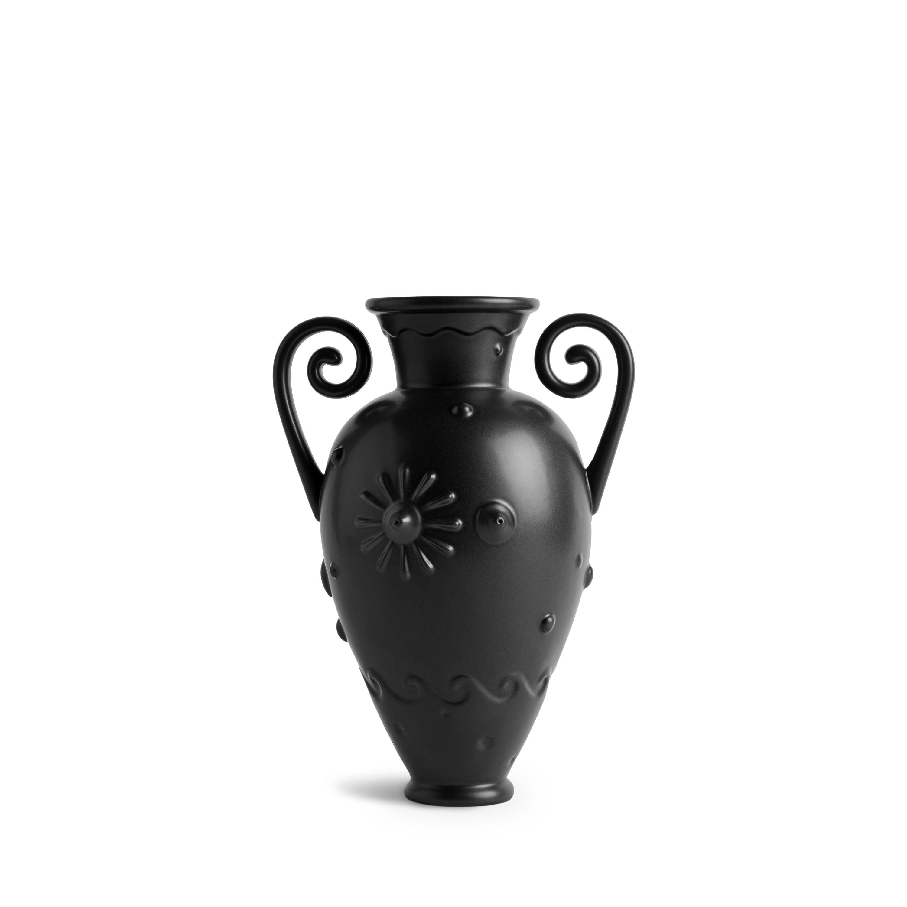 Pantheon Orpheus Amphora Vase - Elegant Black Greek Inspired Vase for Home Decor, Wedding Centerpieces & Gift Ideas