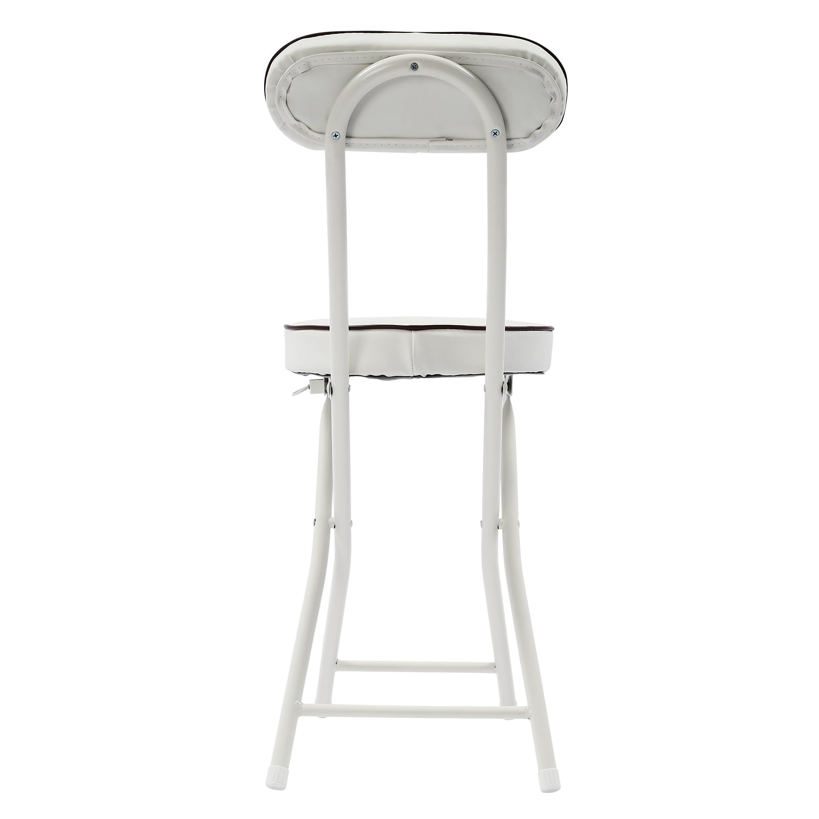 LOYALHEARTDY 4-Pack Folding Stool with Cushioned Seat & Back Support - 18.9 Inch Portable Bar Stool for Camping, Kitchen, Home, Office (White) | Perfect for Outdoor Picnics, Small Spaces & Extra Seating