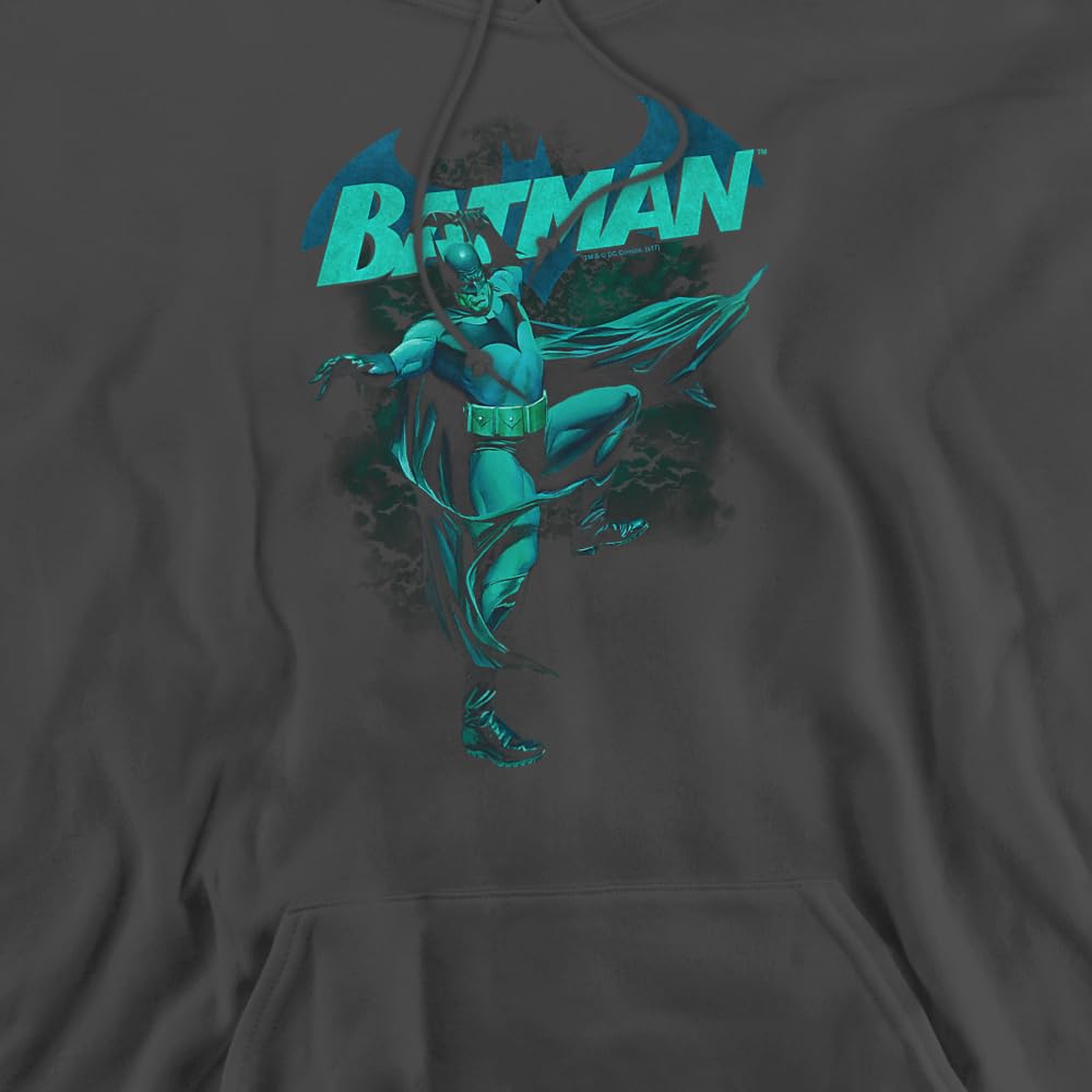Trevco Batman Blue Bat Unisex Adult Pull-Over Hoodie - Superhero Costume & Casual Wear for Men & Women