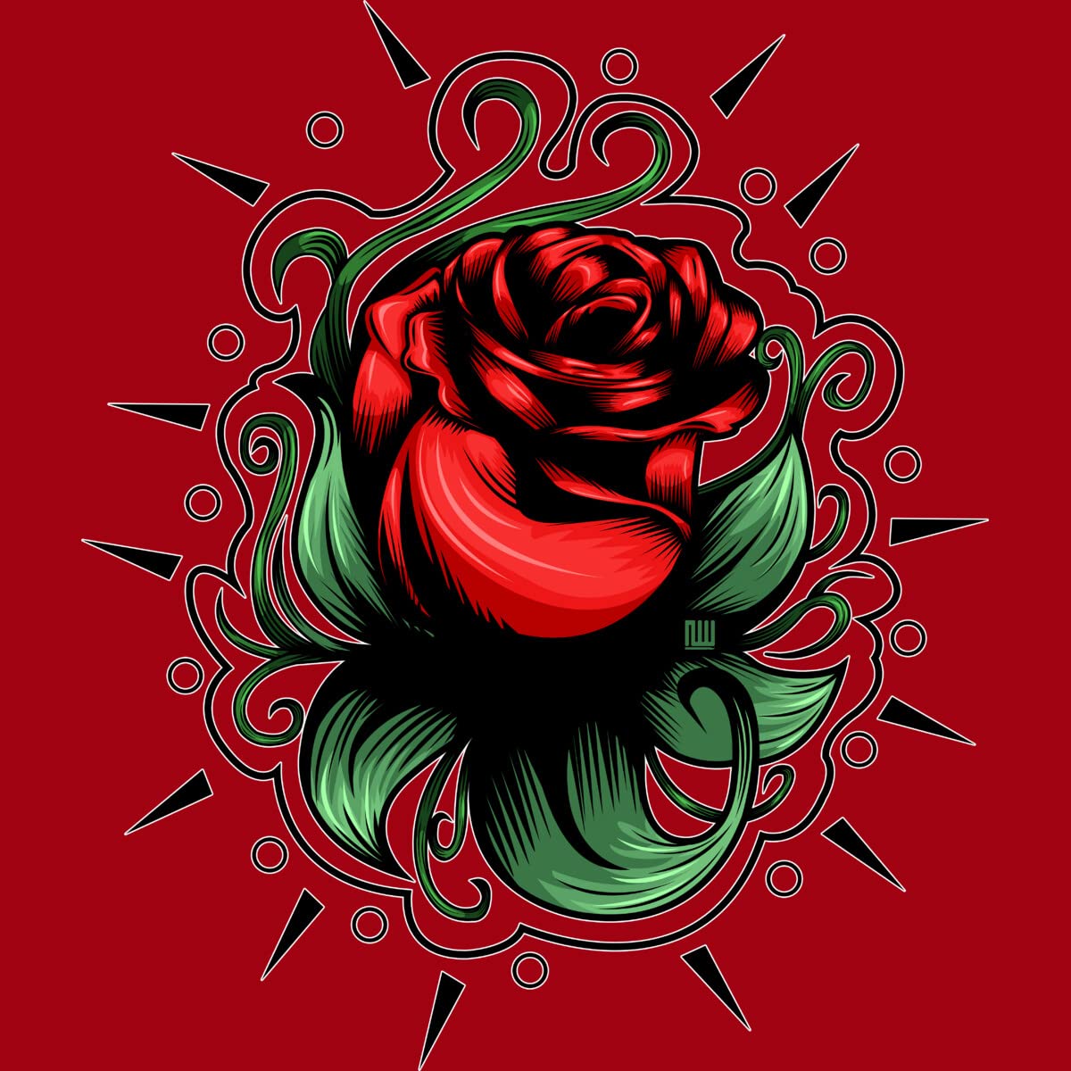 Design By Humans Men's Amazing Rose by Adamzworld Graphic T-Shirt - Soft Cotton Tee for Casual Wear & Street Style