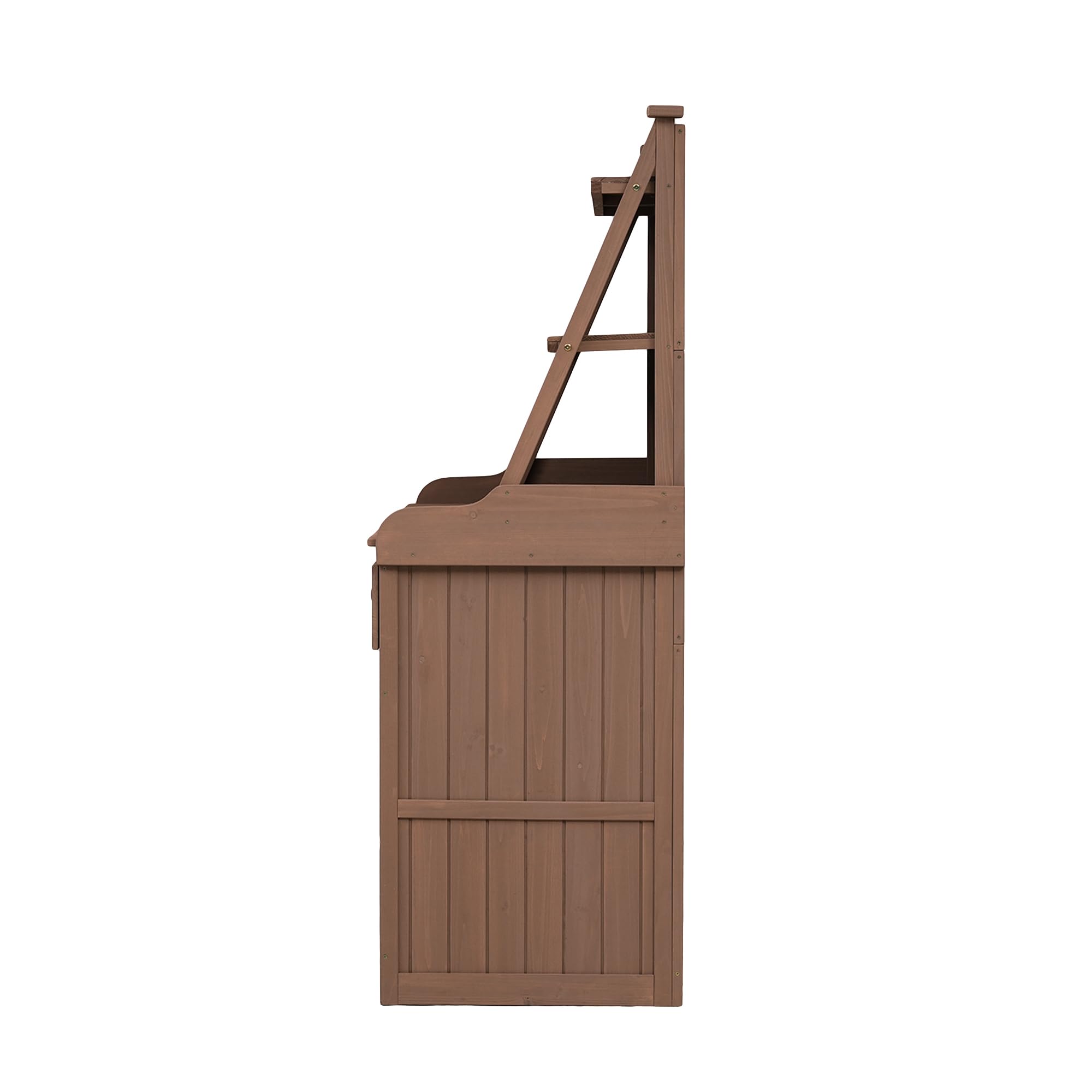 65 Inch Fir Wood Garden Potting Bench with Storage Shelf, Drawer & Cabinet - Heavy Duty Outdoor Workstation for Planting, Gardening & DIY Projects - Perfect for Backyard, Greenhouse & Patio Use