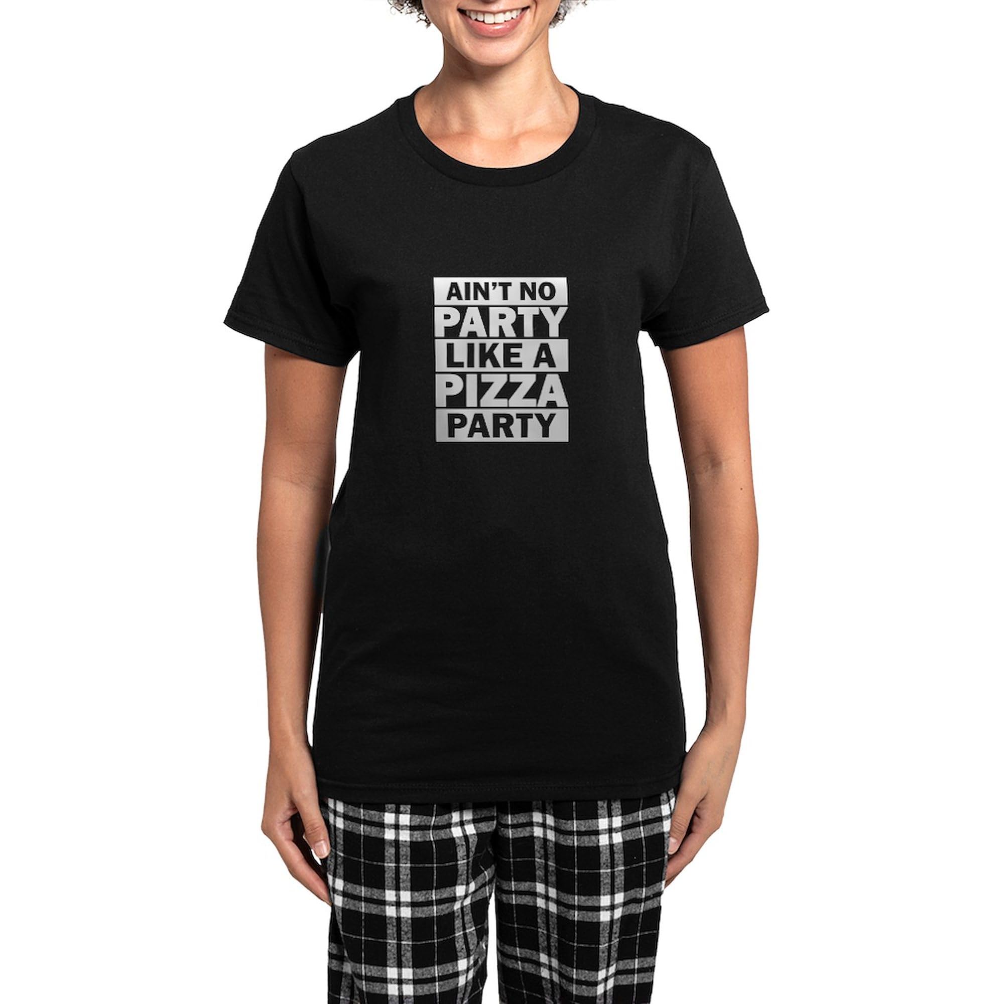 Women's Pizza Party Pajamas - Fun Novelty Sleepwear with 'Ain't No Party Like A Pizza Party' Print | Perfect for Sleepovers, Girls Night In & Pizza Lovers