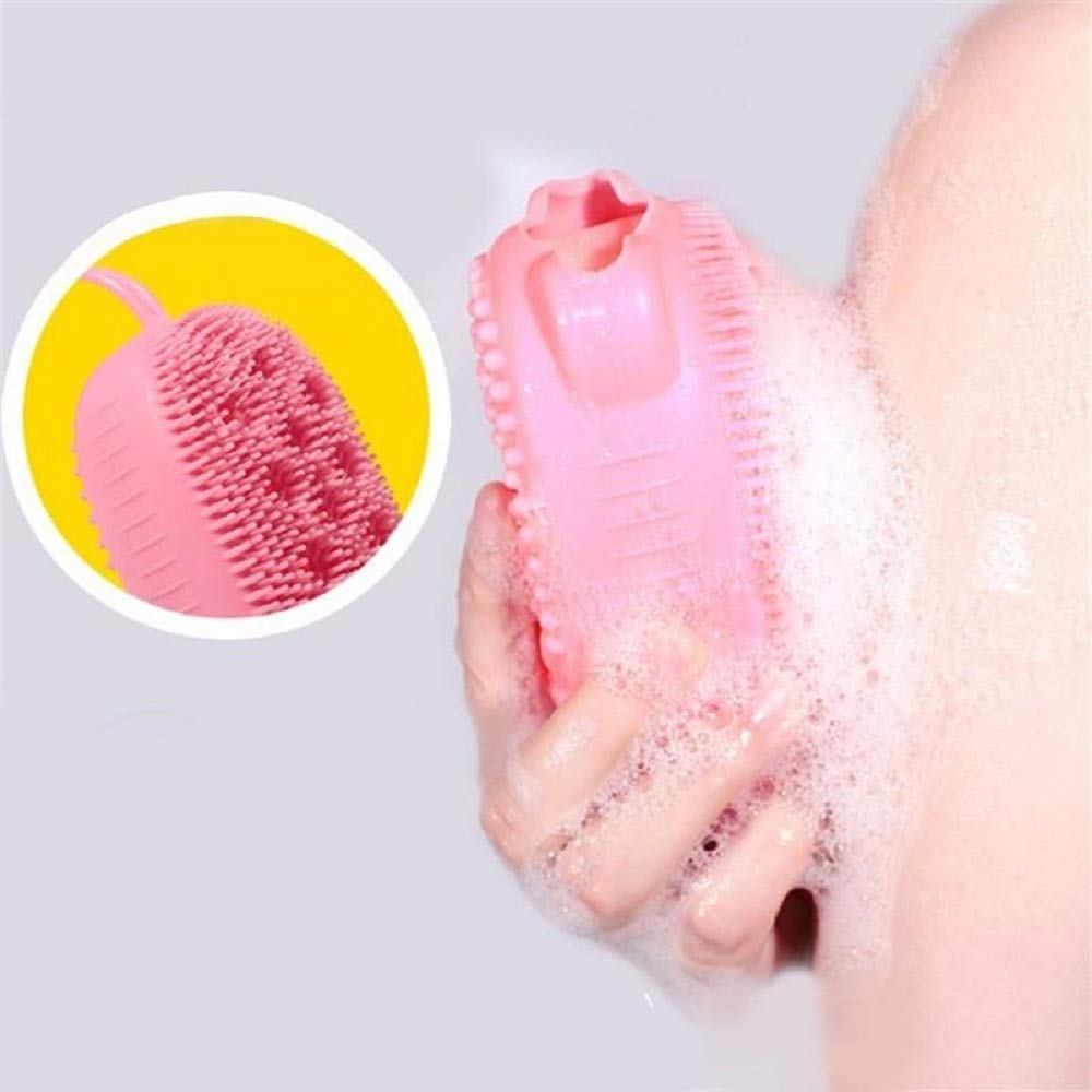 Kytaste Soft Silicone Bath Shower Massage Body Wash Brush - Exfoliating & Cleansing Shampoo Brush with Silica Bubbles (Multi-Color) for Spa, Home & Travel Use