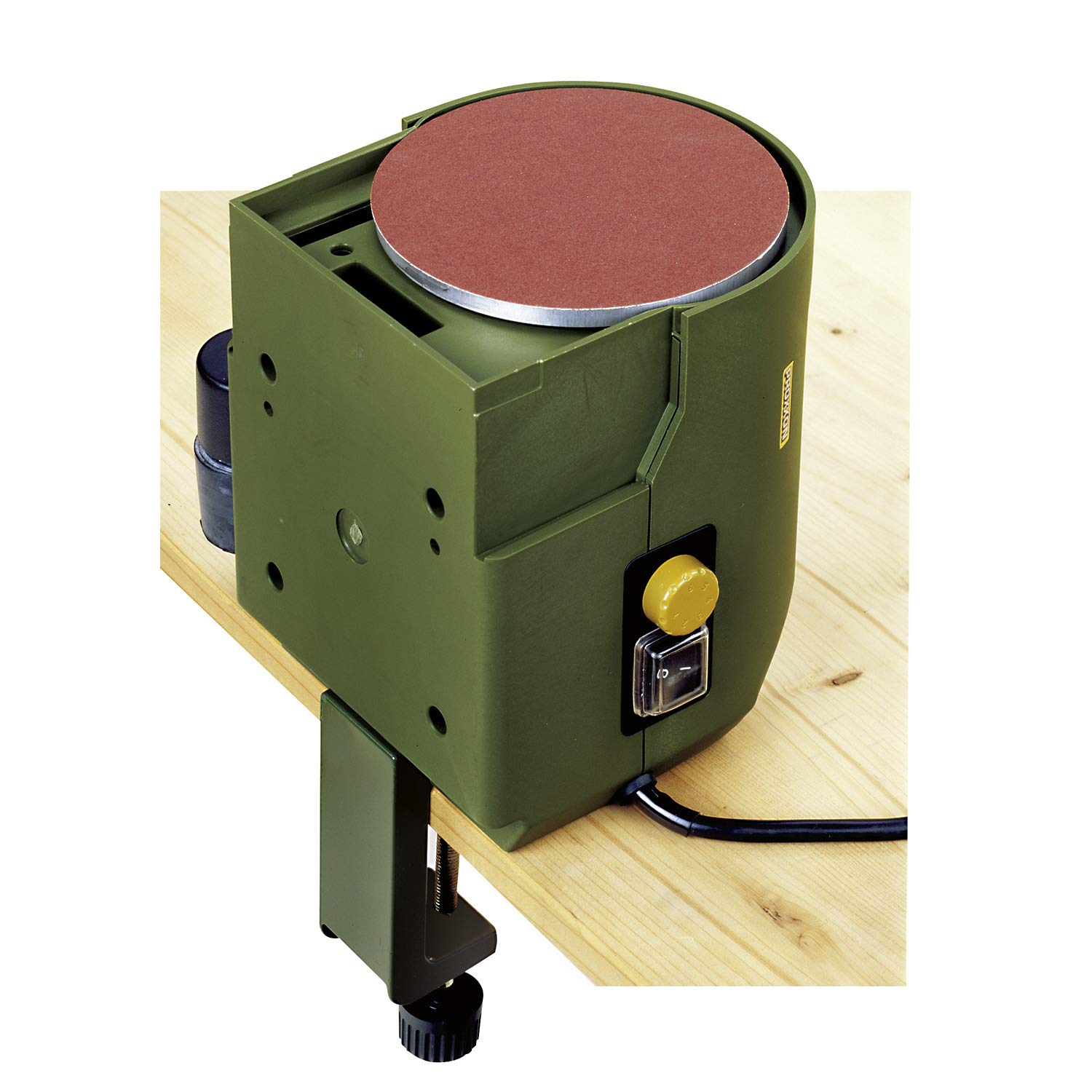 PROXXON TG 125/E Disk Sander - 120W Electric Bench Sander with Dust Extraction | Perfect for Woodworking, Metal Polishing & DIY Projects | Green Power Tool (Model 37060)