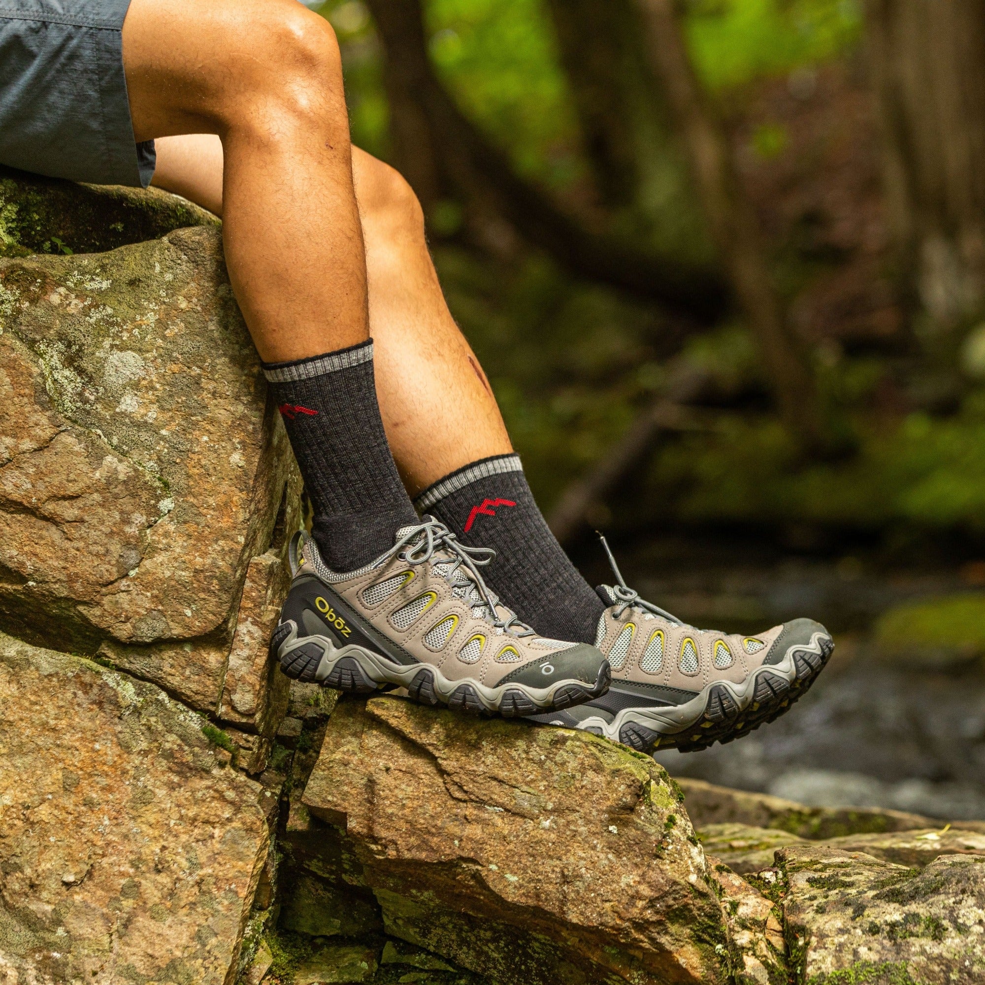 Men's Hiker Micro Crew Socks 3-Pack - Moisture-Wicking Hiking & Outdoor Socks for Trail Running, Camping & Daily Wear