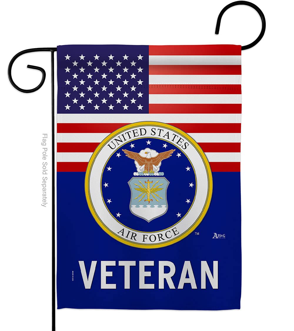 Americana Home & Garden G142616-BO 13x18.5 Inch Double-Sided US Air Force Veteran Garden Flag - Patriotic Armed Forces Vertical Decorative Banner for Yard, House & Outdoor Decor - Perfect Military Gift for Veterans Day & Memorial Day