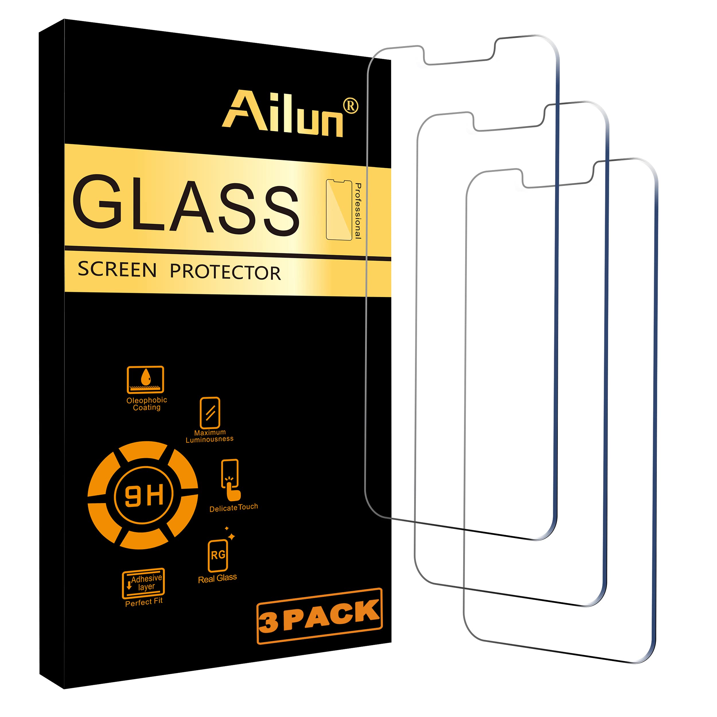 Ailun Tempered Glass Screen Protector for iPhone 14 Plus & iPhone 13 Pro Max [6.7 Inch] - 3 Pack, Case Friendly, Anti-Scratch, Bubble Free - Perfect for Daily Use, Gaming, and Outdoor Activities