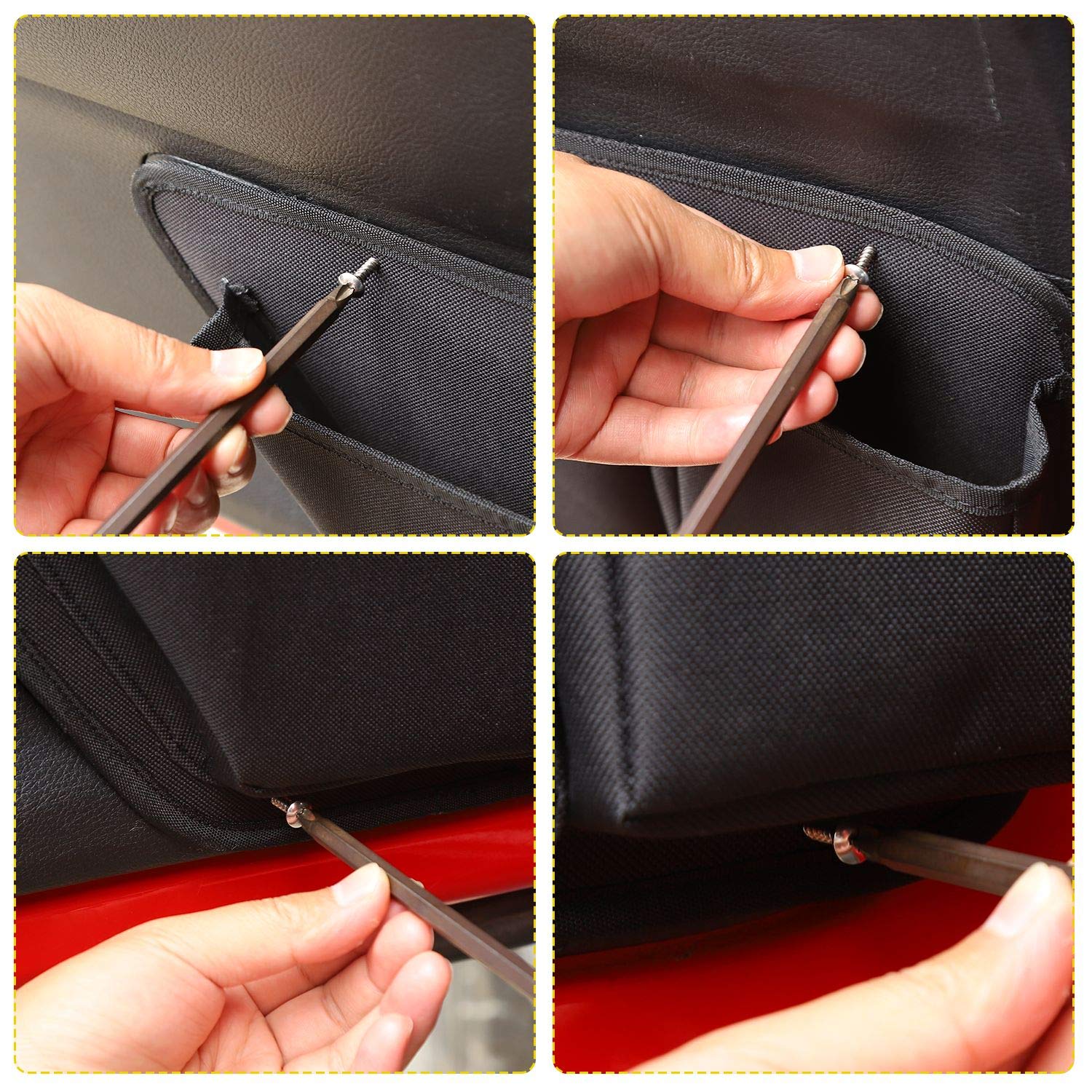 JeCar Durable Oxford Fabric Door Pocket Organizers - Compatible with Jeep Wrangler JK JL (2011-2023 Models) - Interior Storage Accessories (2-Pack) - Perfect for Road Trips & Off-Road Adventures
