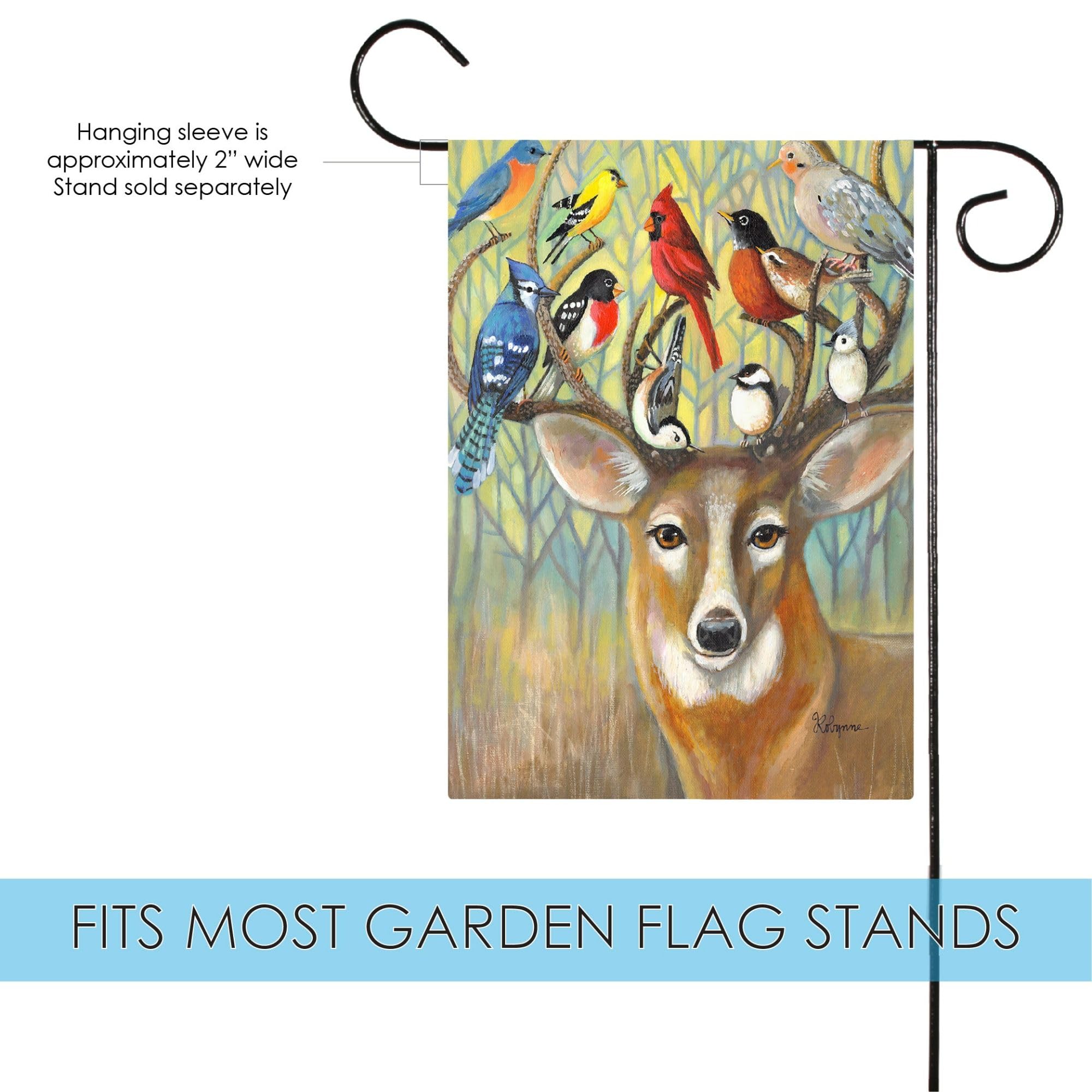 Toland Home Garden 12x18 Inch Double Sided Deer Garden Flag - Nature's Greeting Outdoor Yard Decoration for House, Patio & Seasonal Displays