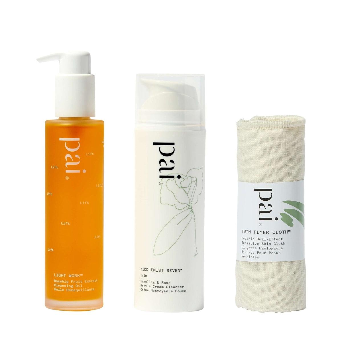 Double Cleanse Bundle Set - Oil & Foam Facial Cleanser for Deep Pore Cleansing | Gentle Makeup Remover for All Skin Types | Perfect for Nighttime Skincare Routine & Travel Essentials