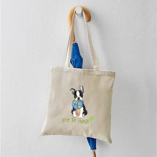 Eco-Friendly Earth Day Boston Canvas Tote Bag - Reusable Natural Shopping Bag for Groceries, Beach & Daily Use