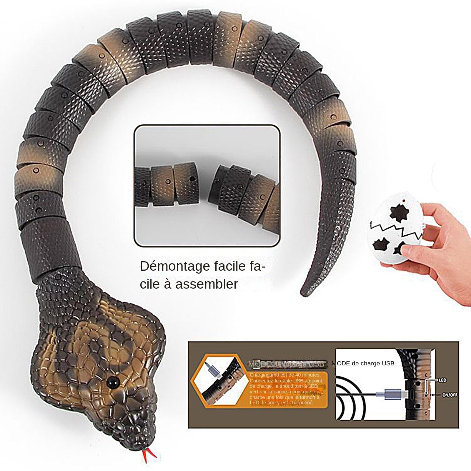 Remote Control Snake Cat Toy - Electric Cobra Interactive Pet Toy with Smart Sensor & Obstacle Avoidance | Realistic Moving Snake Toy for Cats | Double Function Play & Exercise | Perfect for Indoor Playtime, Boredom Relief & Stimulating Natural Hunting Instincts