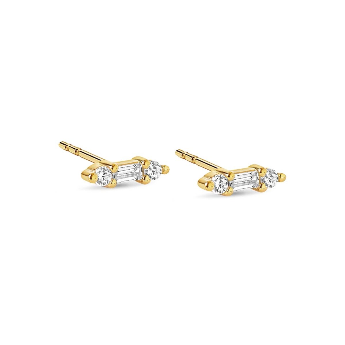Tiny Baguette Bar Studs - Elegant Minimalist Earrings for Women | Perfect for Everyday Wear, Office & Date Night