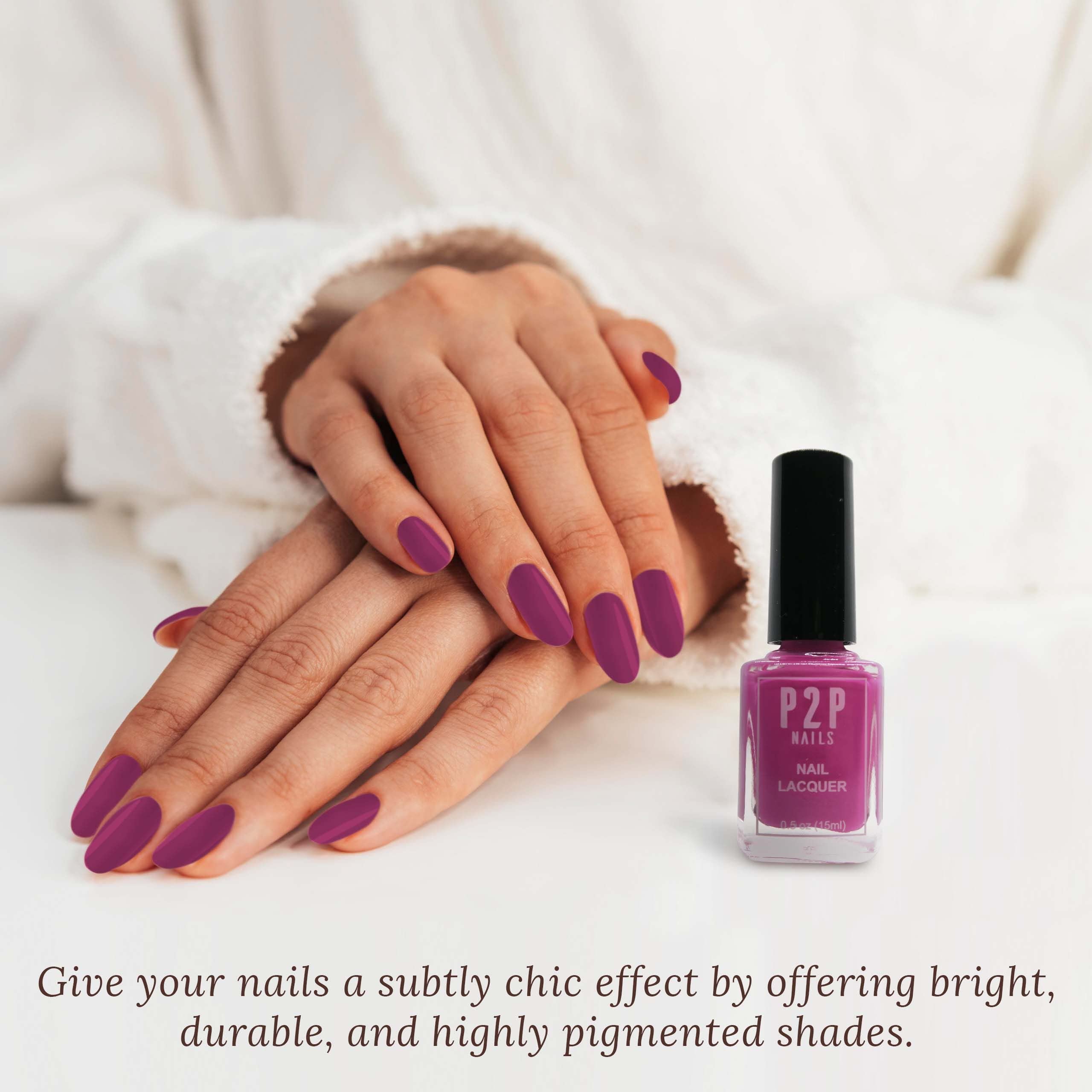Purple Nail Polish - All Season Long Lasting Salon Quality Nail Lacquer with Natural Shine (Pink Punch) - Perfect for Manicures, Pedicures, and Special Occasions