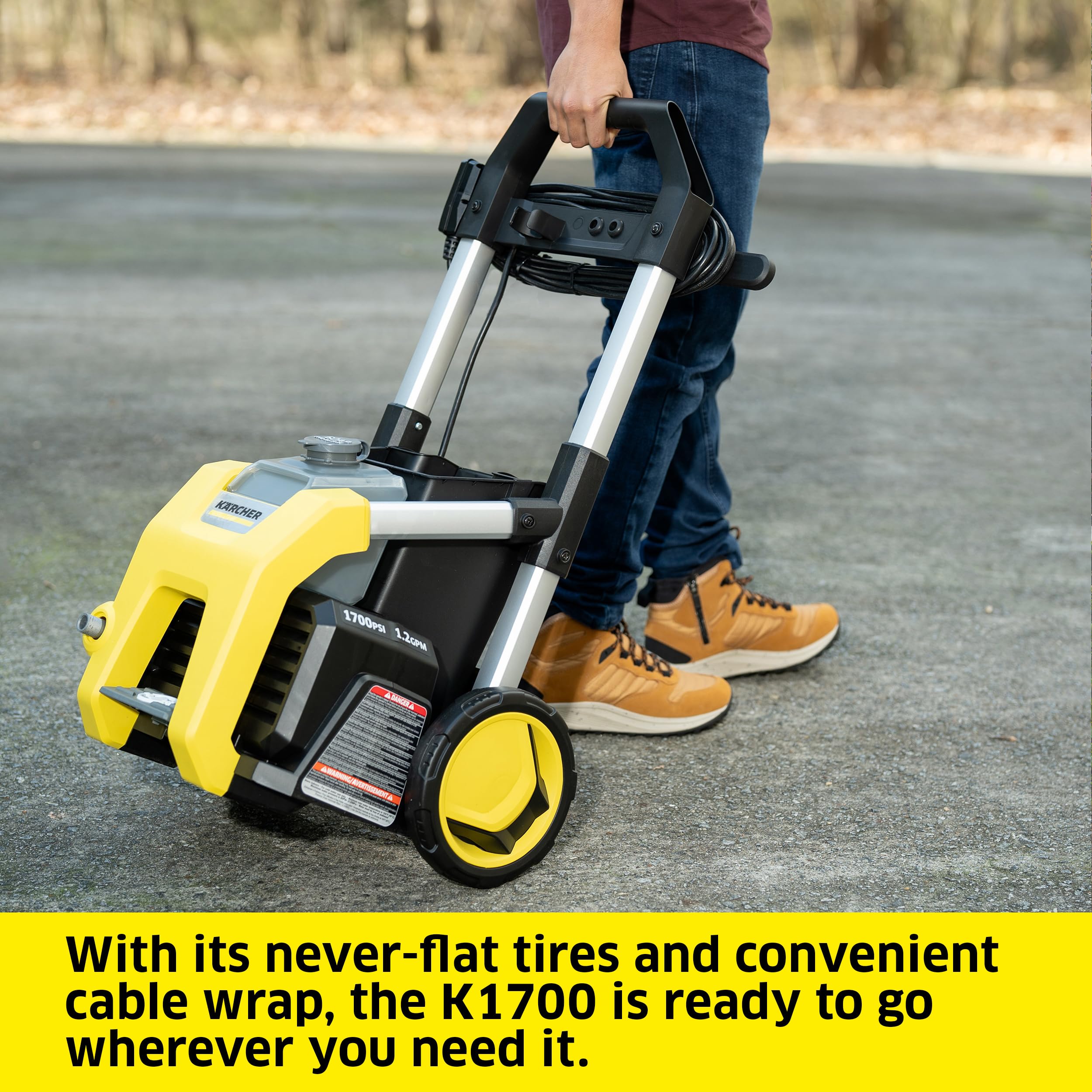 Karcher K1700 Electric Pressure Washer - 2125 PSI, 1.46 GPM, 3 Nozzles & Detergent Tank for Deep Cleaning Cars, Driveways, Patios & Home Exteriors | Perfect for Auto Detailing, Concrete Cleaning & Outdoor Maintenance