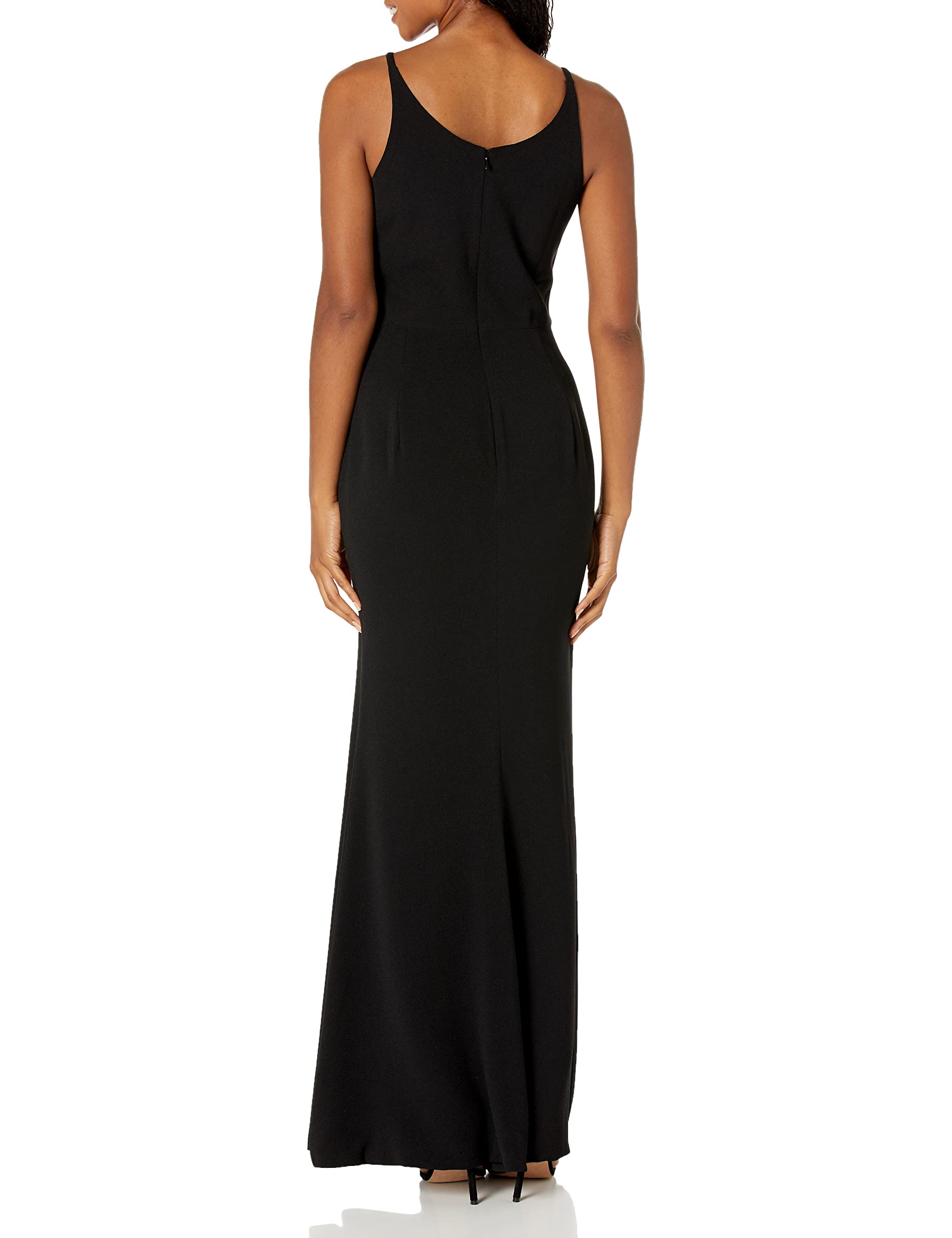 Dress the Population Women's Iris Crepe Side Slit Gown - Elegant Formal Evening Dress for Prom, Wedding & Special Occasions