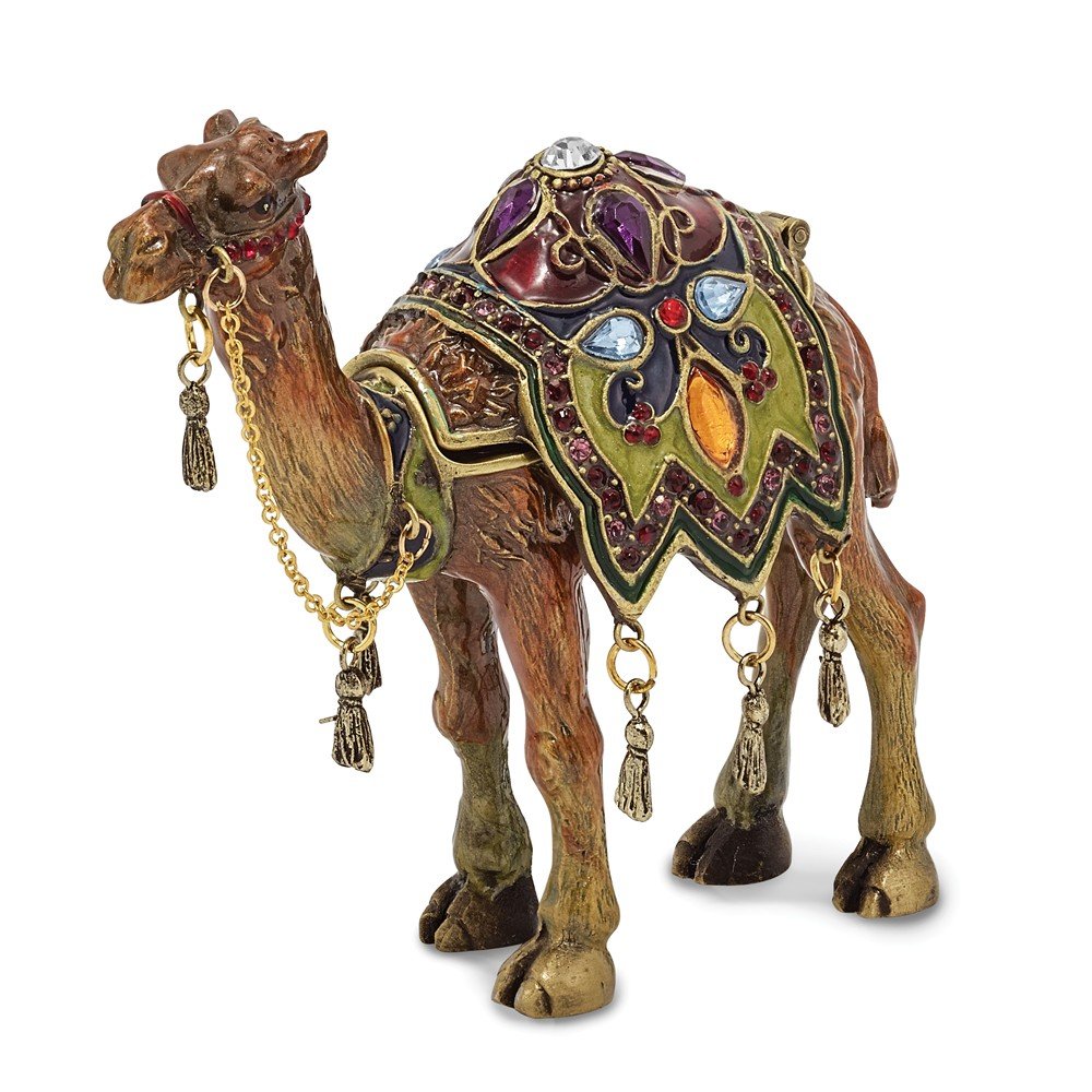 Handcrafted Pewter Desert Camel Jewelry Box - Elegant Trinket Storage for Necklaces, Rings & Keepsakes | Perfect for Bedroom Vanity, Gift Giving & Home Decor