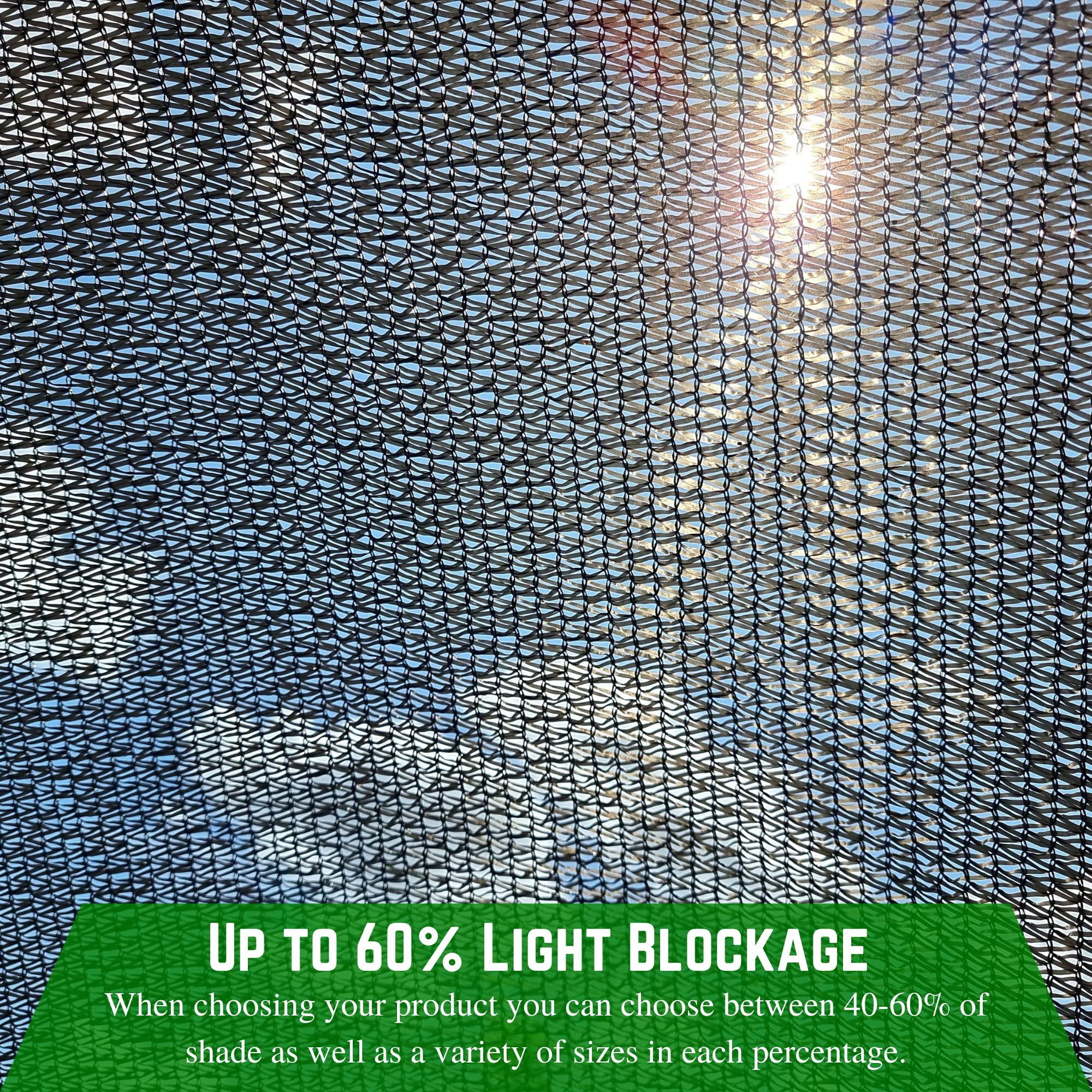 60% Black Shade Cloth 12' x 30' - UV Resistant Mesh Fabric for Garden Privacy Fence, Plant Shade Cover, Wind Screen & Outdoor Shade Solutions - Perfect for Patio, Greenhouse & Backyard Privacy