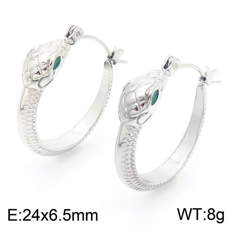 18K Gold Snake Huggie Hoops Earrings for Women | Trendy Minimalist Hoop Earrings | Perfect for Everyday Wear, Parties & Gifts | JDE352