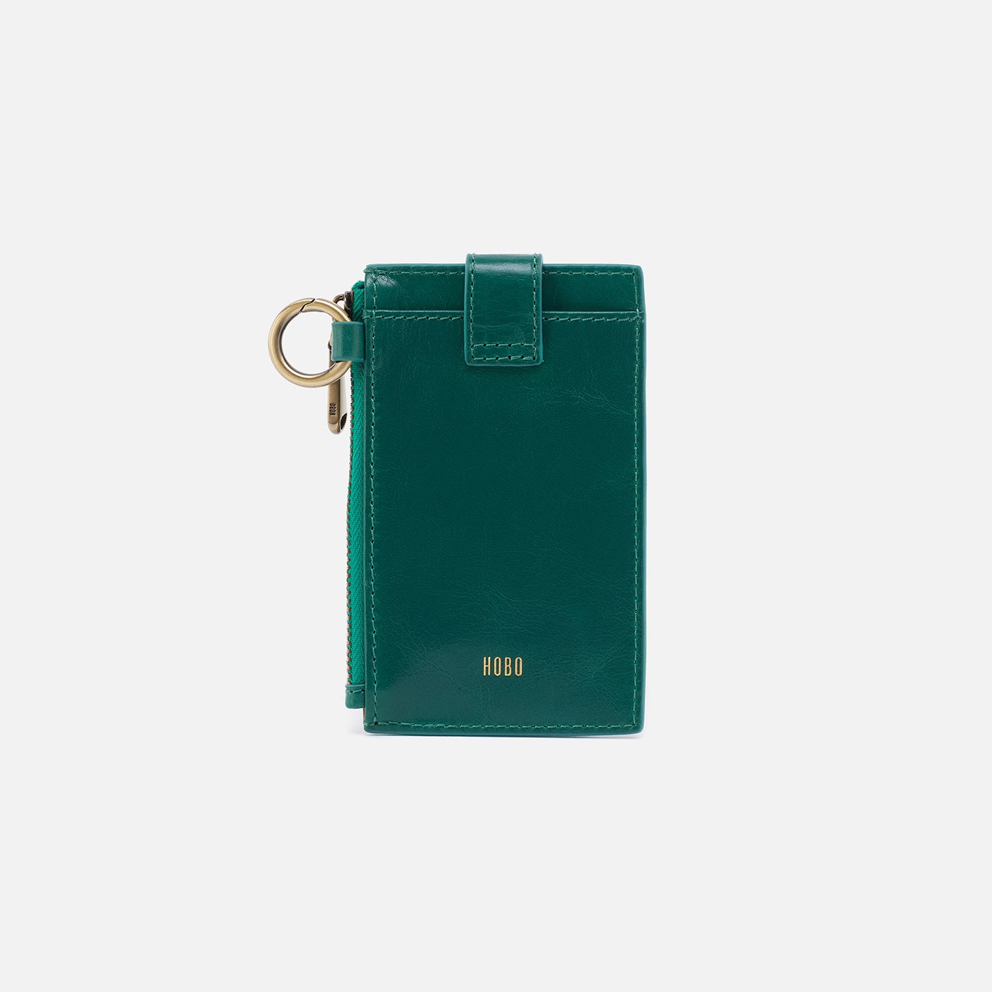Polished Leather Ring Credit Card Wristlet - Alpine Green | Slim RFID Blocking Wallet for Women | Perfect for Travel, Shopping & Everyday Use