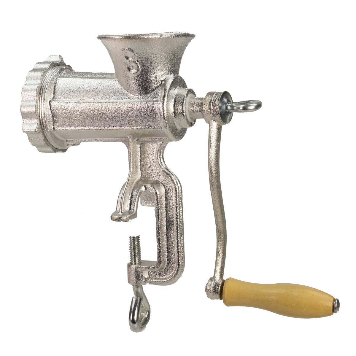 Premium #8 Cast Iron Heavy Duty Meat Grinder for Home & Commercial Use - Silver | Perfect for Grinding Beef, Pork, Sausage & Game Meat | Durable Kitchen & Butcher Shop Equipment