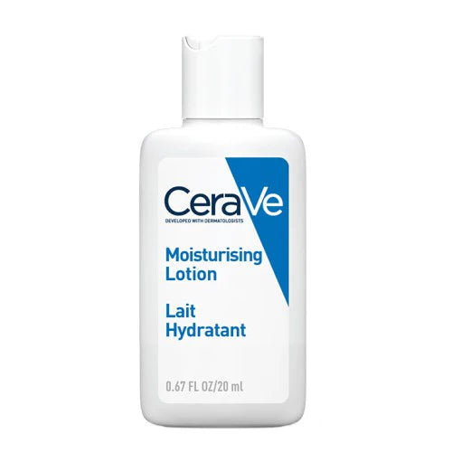CeraVe Moisturizing Lotion 20ml - Daily Face & Body Moisturizer for Dry Skin - Hydrating Skincare with Ceramides & Hyaluronic Acid - Perfect for Home, Travel & Gym Use