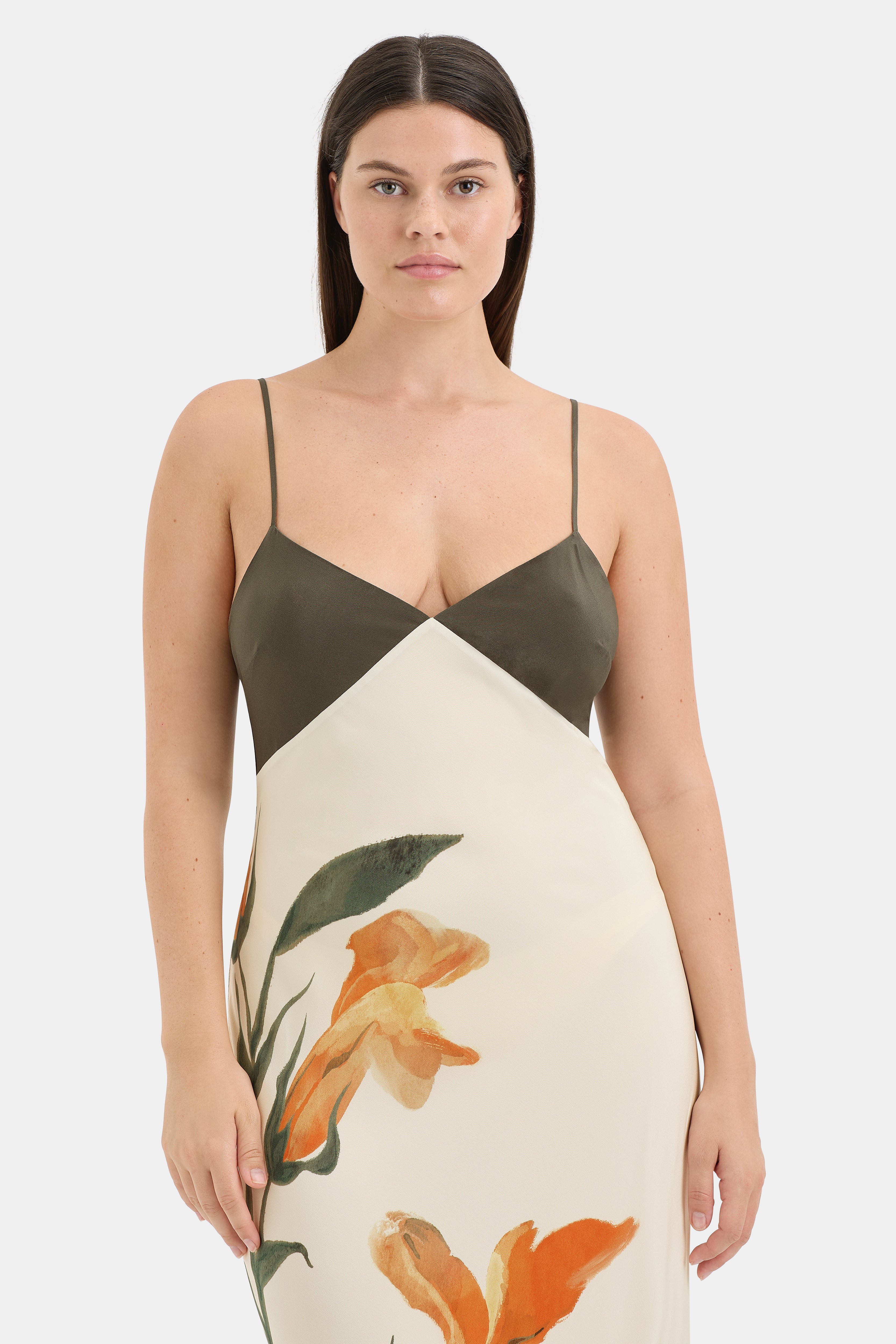 Elegant Constance V Neck Slip Dress for Women - Flowy Summer Midi Dress with Adjustable Straps | Perfect for Weddings, Date Nights & Beach Vacations