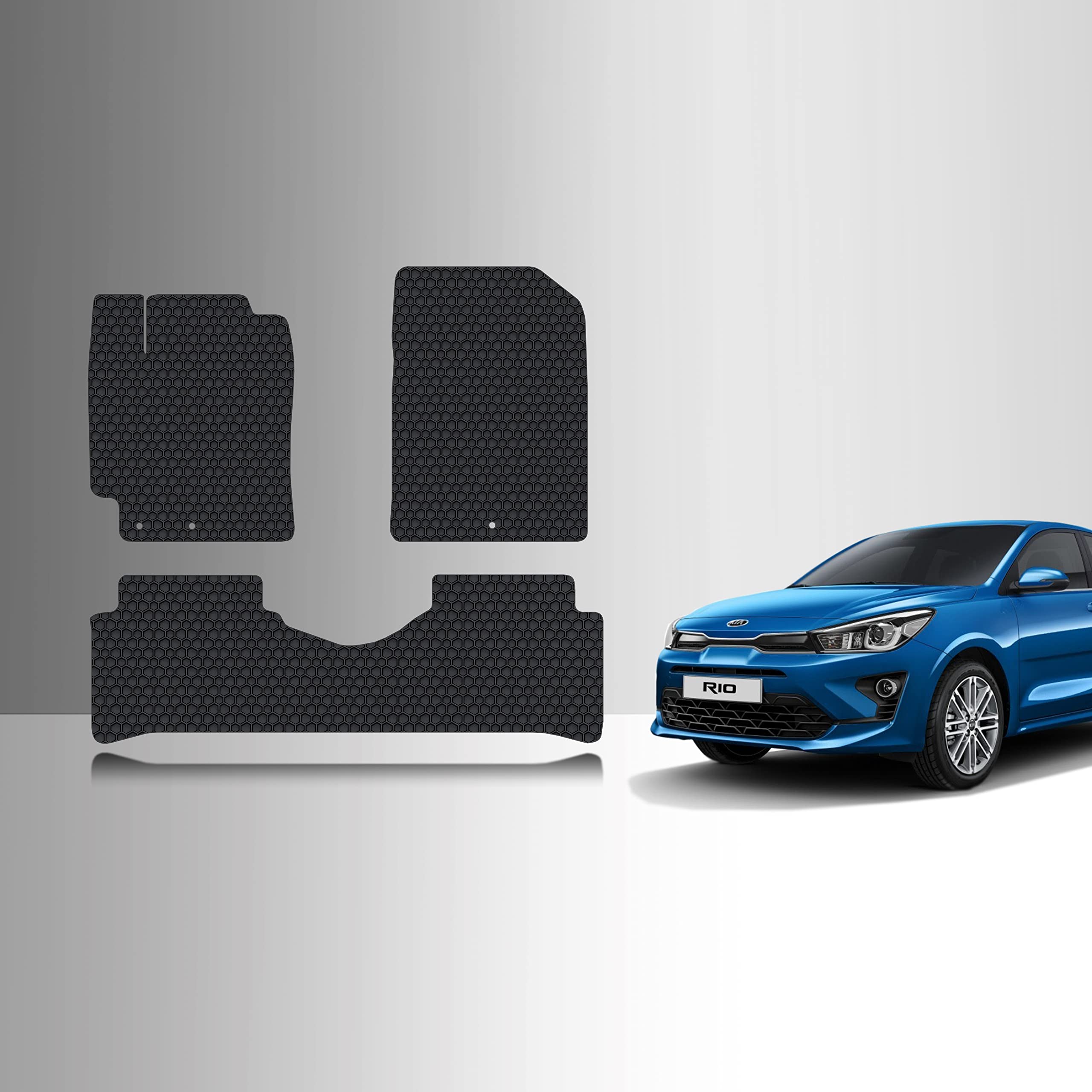 ToughPro All-Weather Heavy Duty Floor Mats Set (Front & 2nd Row) for KIA Rio 2018-2024 - Black Rubber Car Floor Liners - Made in USA - Perfect for Daily Commute, Road Trips & Extreme Weather Protection