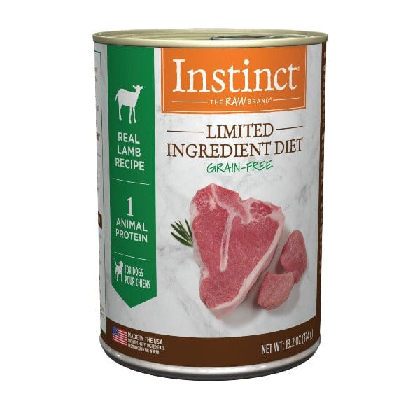 Instinct Limited Ingredient Diet (LID) Real Lamb Recipe Grain-Free Canned Dog Food - High Protein Natural Wet Food for Dogs with Sensitive Stomachs | Perfect for Meal Toppers, Training Treats & Digestive Health Support