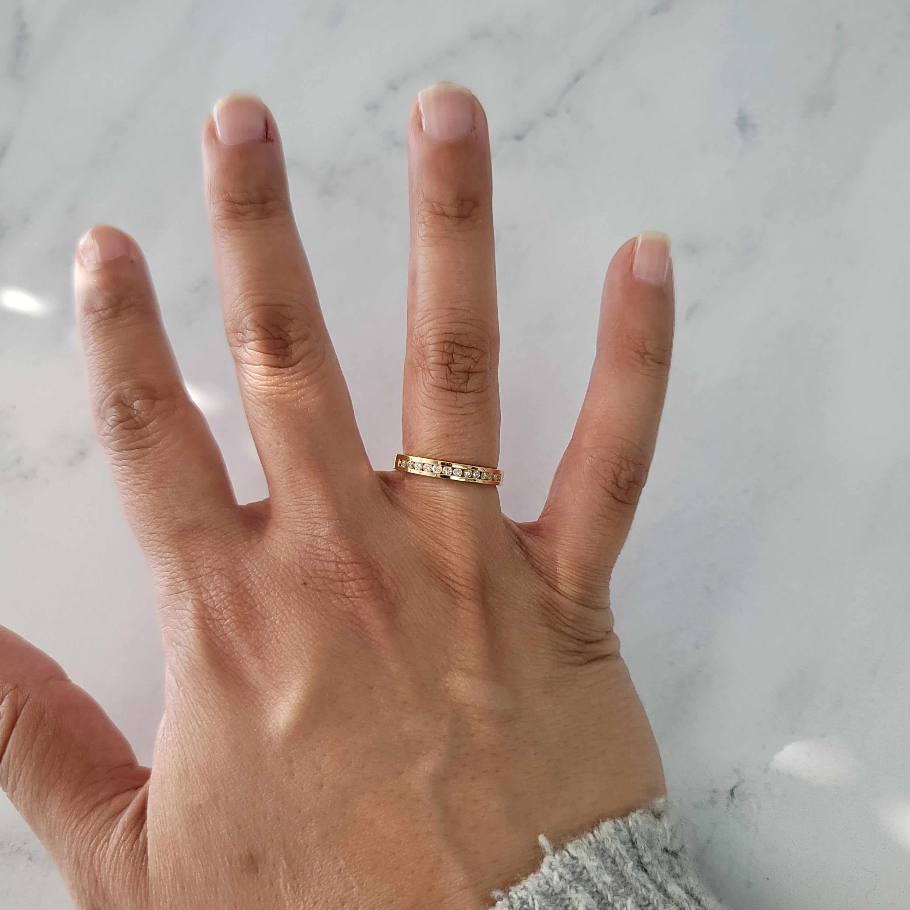 0.33 Carat Channel Set Diamond Band Ring - 14K White Gold Wedding Band for Women, Perfect for Engagement, Anniversary & Everyday Wear