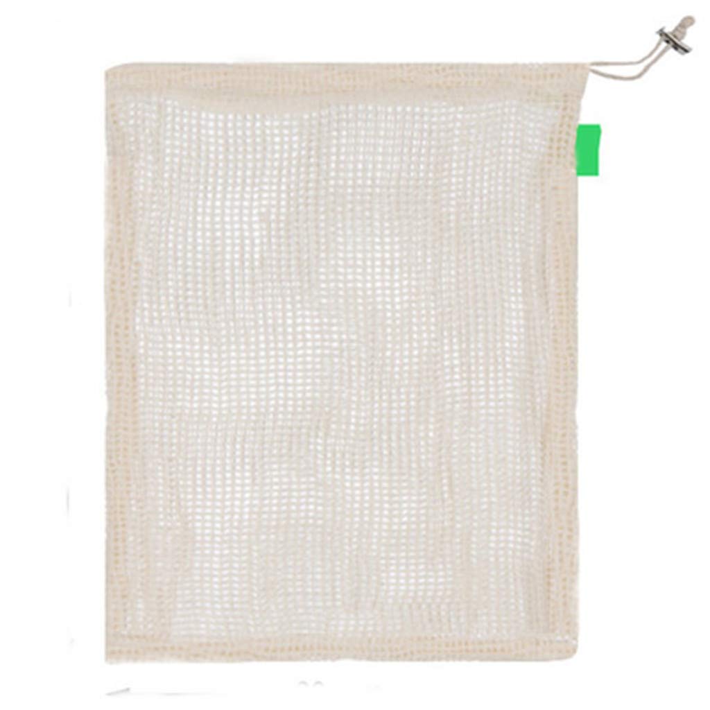 **Reusable Cotton Mesh Produce Bags for Shopping - Washable & Eco-Friendly Fruit & Vegetable Storage - Perfect for Kitchen, Groceries & Zero-Waste Lifestyle (Beige, One Size)**