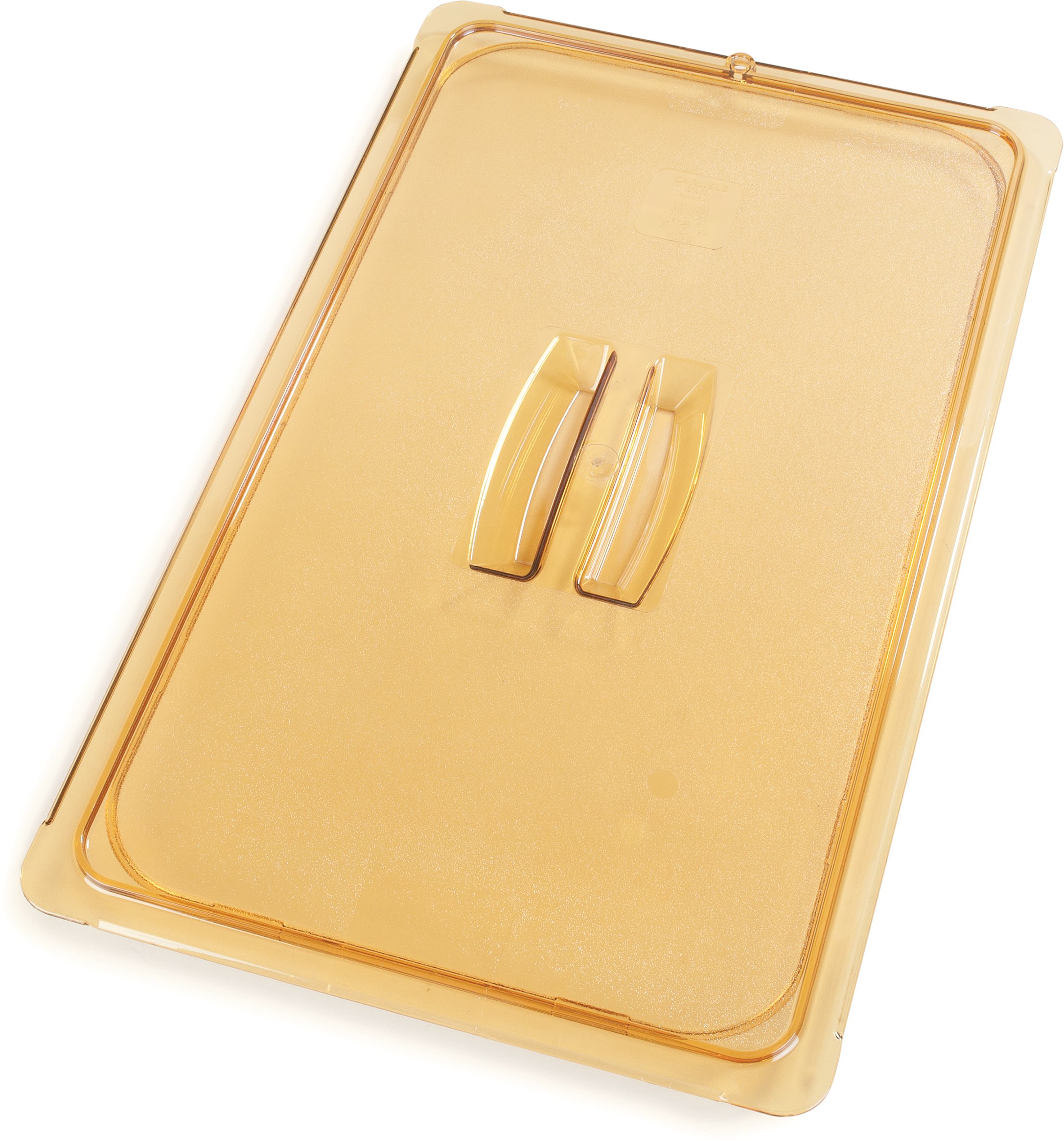 Carlisle 10410U13 High Heat Universal Lid for Full Size Food Pans - 20.75 x 12.88 Inches, Amber, Durable Plastic, Case of 6 - Perfect for Restaurants, Catering & Commercial Kitchens