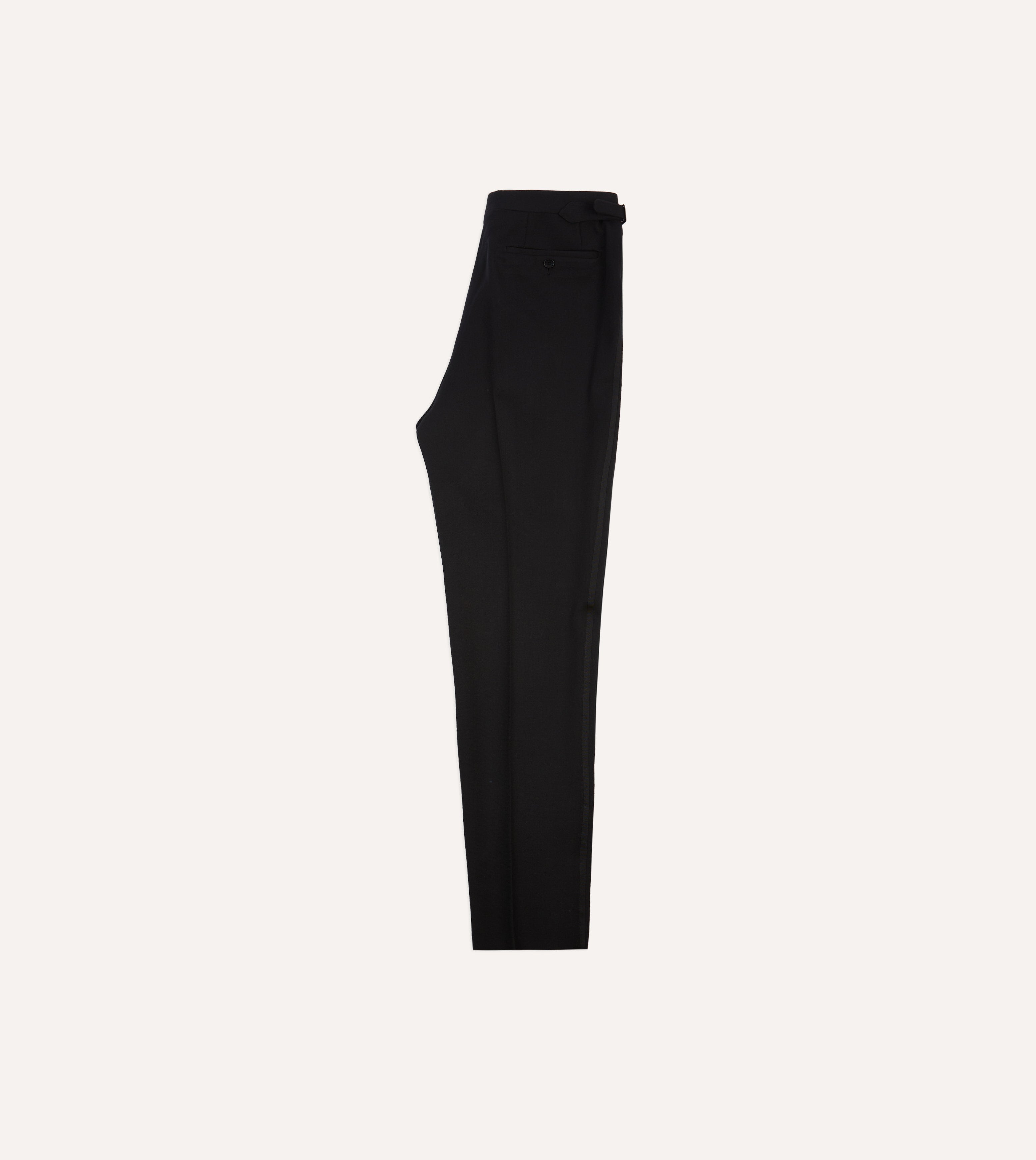 Premium Black Barathea Wool Single Pleat Formal Trousers for Men - Elegant Evening Wear for Weddings, Galas & Business Events