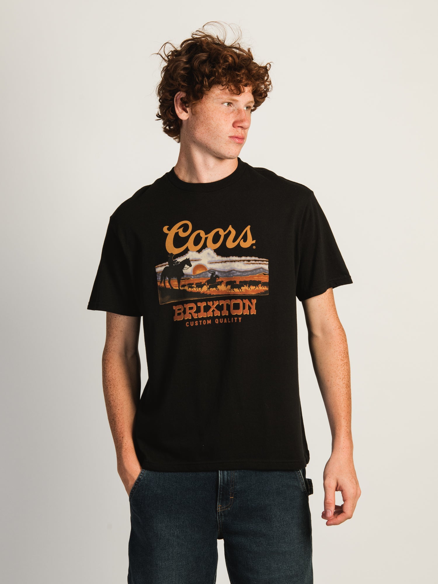Brixton Coors Sunset Standard T-Shirt - Men's Casual Short Sleeve Tee for Summer Outfits & Streetwear Style