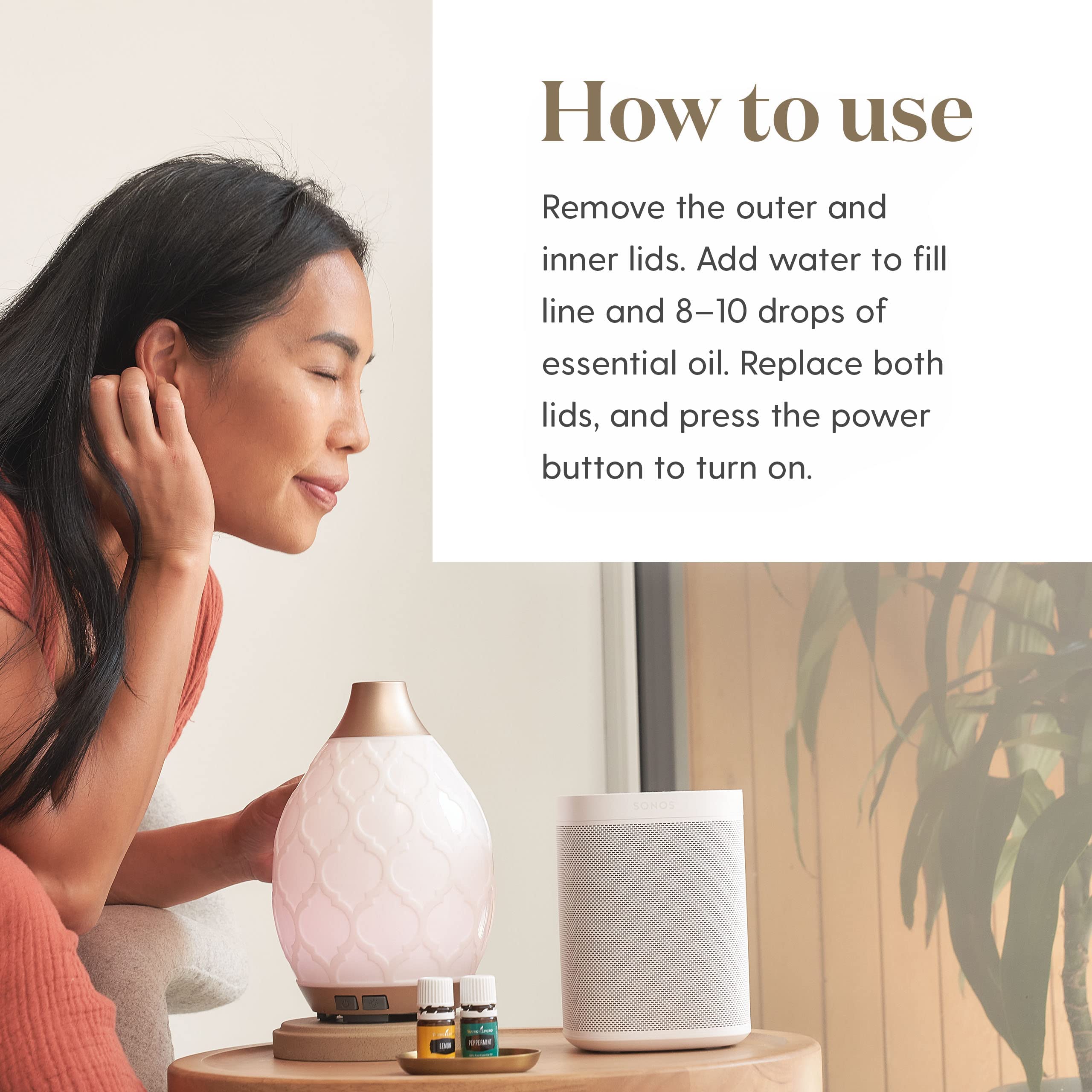 Young Living Desert Mist Ultrasonic Essential Oil Diffuser - Elegant Aromatherapy Vase for Home & Office - Stress Relief & Better Sleep - Perfect for Yoga, Meditation & Spa Relaxation