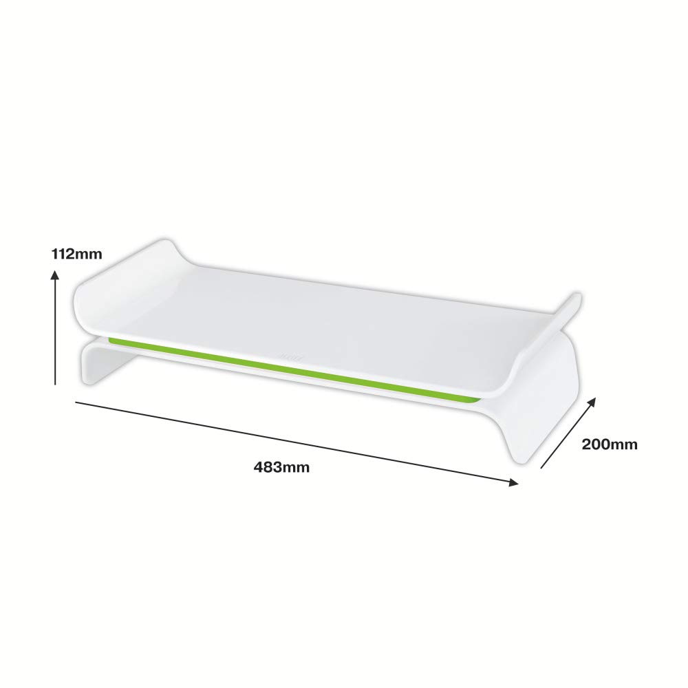 Leitz Ergo Wow Adjustable Monitor Stand - Green | Height Adjustable Computer Monitor Riser for Home & Office Workspace Ergonomics