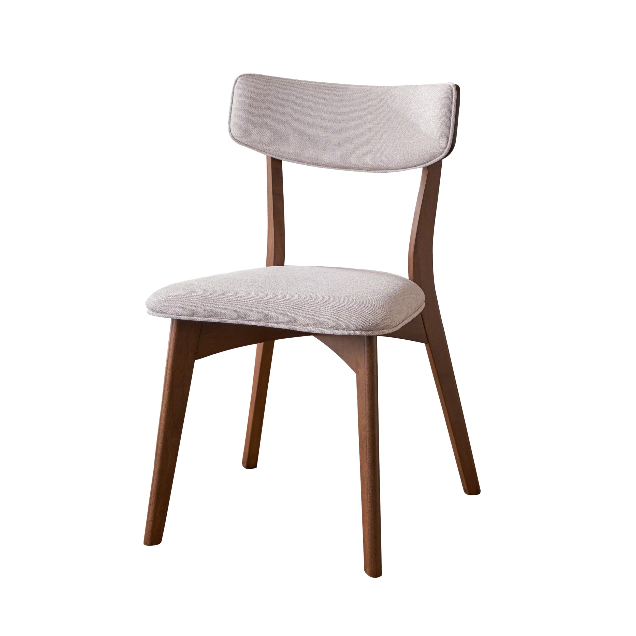 Christopher Knight Home Abrielle Mid-Century Modern Dining Chairs Set of 2 - Rubberwood Frame, Light Beige/Natural Walnut - Perfect for Dining Room, Kitchen & Home Office