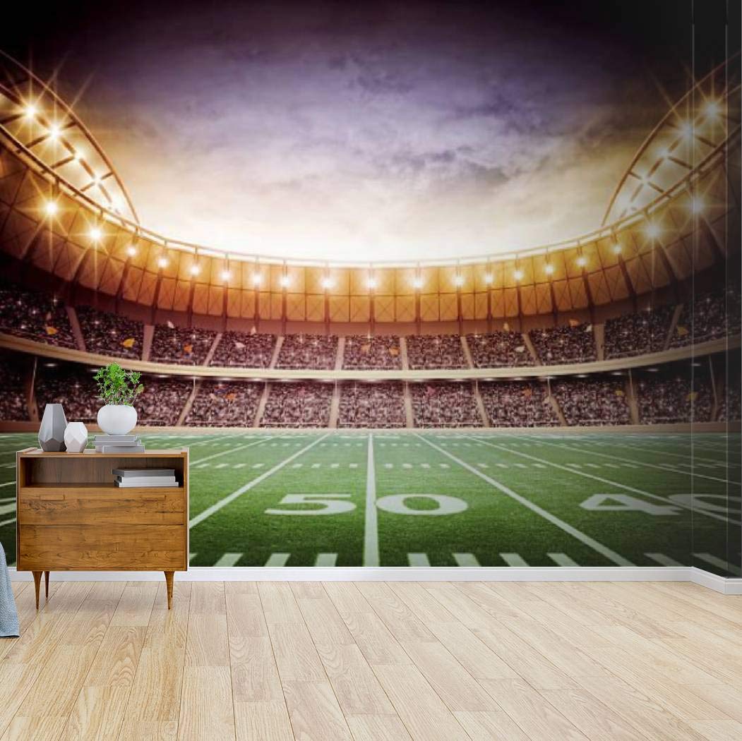 American Soccer Stadium Canvas Print Wallpaper - Self Adhesive Peel & Stick Wall Mural for Living Room, Bedroom, Game Room - Home Decor Wall Decal & Poster Sticker - Perfect for Sports Fans & Man Cave Decor