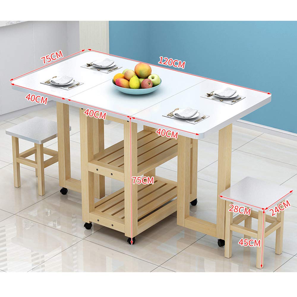 Expandable Solid Wood Dining Table and Chair Set - Space-Saving Folding Rectangular Table for Small Apartments, Modern Minimalist Kitchen Furniture | Perfect for Breakfast Nook, Studio Living & Compact Dining Spaces