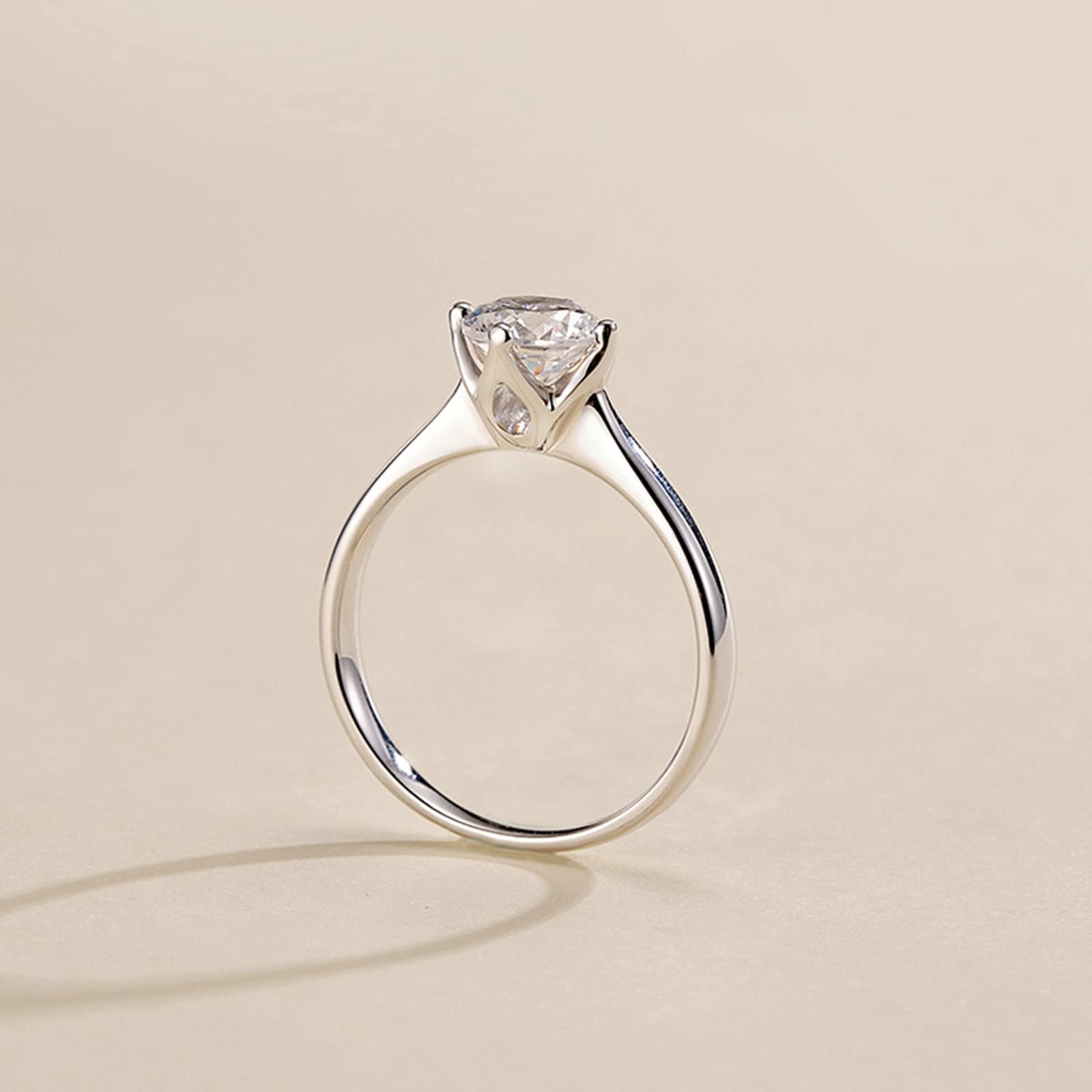 925 Sterling Silver Engagement Rings for Women - Round White Cubic Zirconia Wedding Band, Anniversary Ring - Perfect for Proposals, Weddings & Special Occasions