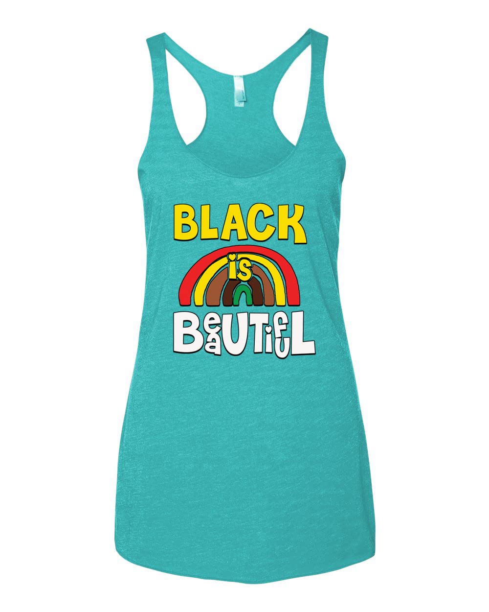 Black is Beautiful Black Pride Tri-Blend Racerback Tank Top for Women - Soft Comfortable Workout & Casual Wear - Perfect for Gym, Running, and Everyday Fashion