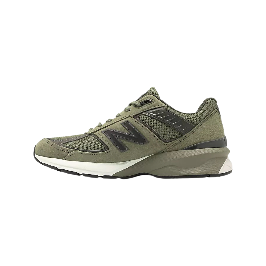 New Balance 990 V5 Running Shoes for Men - Covert Green | Lightweight Cushioned Sneakers for Jogging, Walking & Gym Workouts