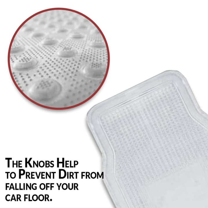 Premium Heavy Duty Clear Car Floor Mats by Zento Deals - All-Weather Protection for SUVs, Trucks & Sedans - Waterproof, Durable & Easy to Clean for Road Trips & Daily Commutes
