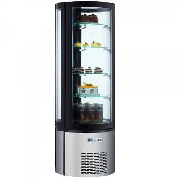 Black Diamond BDRCK 400 12.7 Cu. Ft. Vertical Refrigerated Display Case - Commercial Glass Door Freezer for Restaurants, Grocery Stores & Retail Businesses